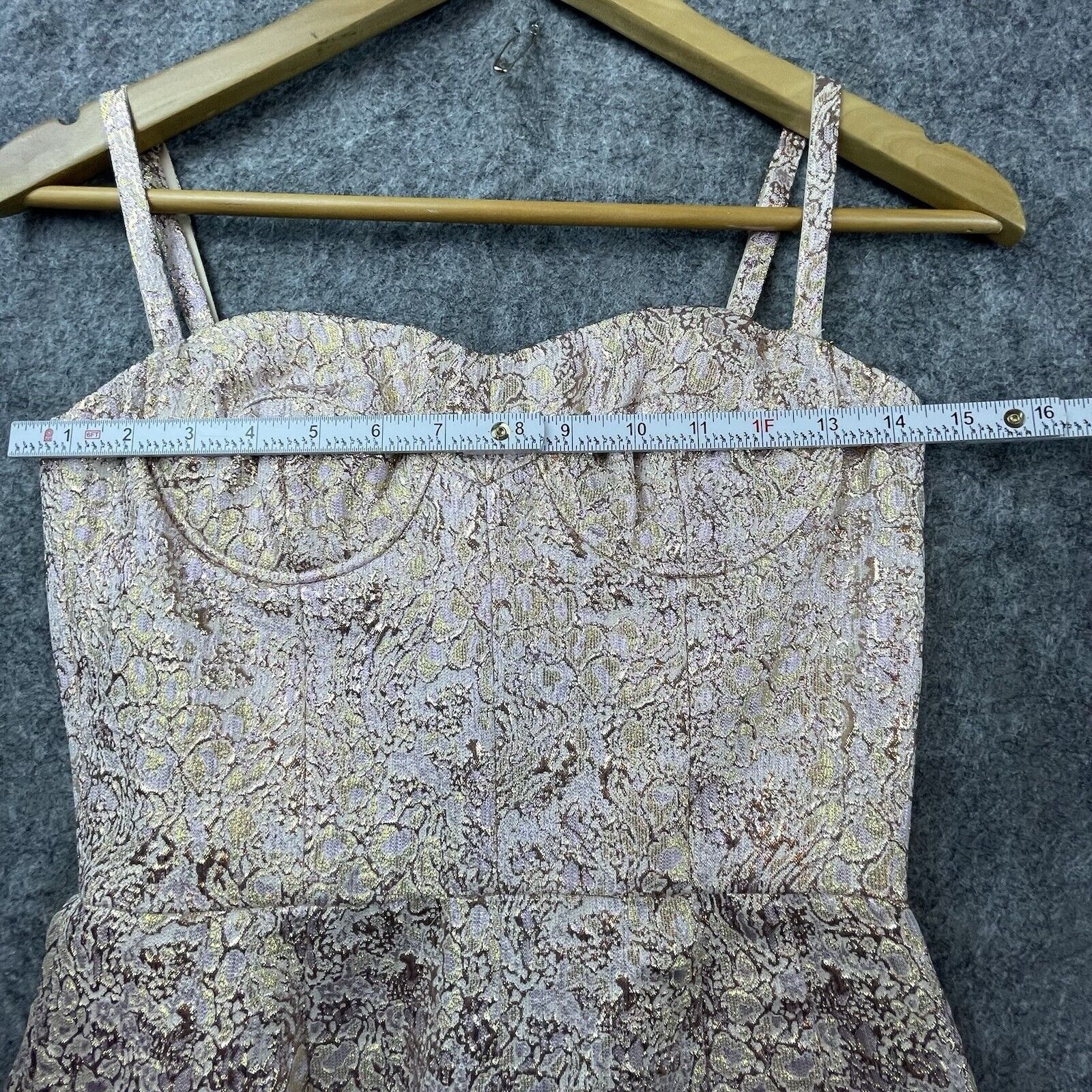 Jil Stuart Jill Stuart Dress 0 Pink Gold Shimmer Metallic Jacquard Silk Size S / US 4 / IT 40 - 6 Thumbnail