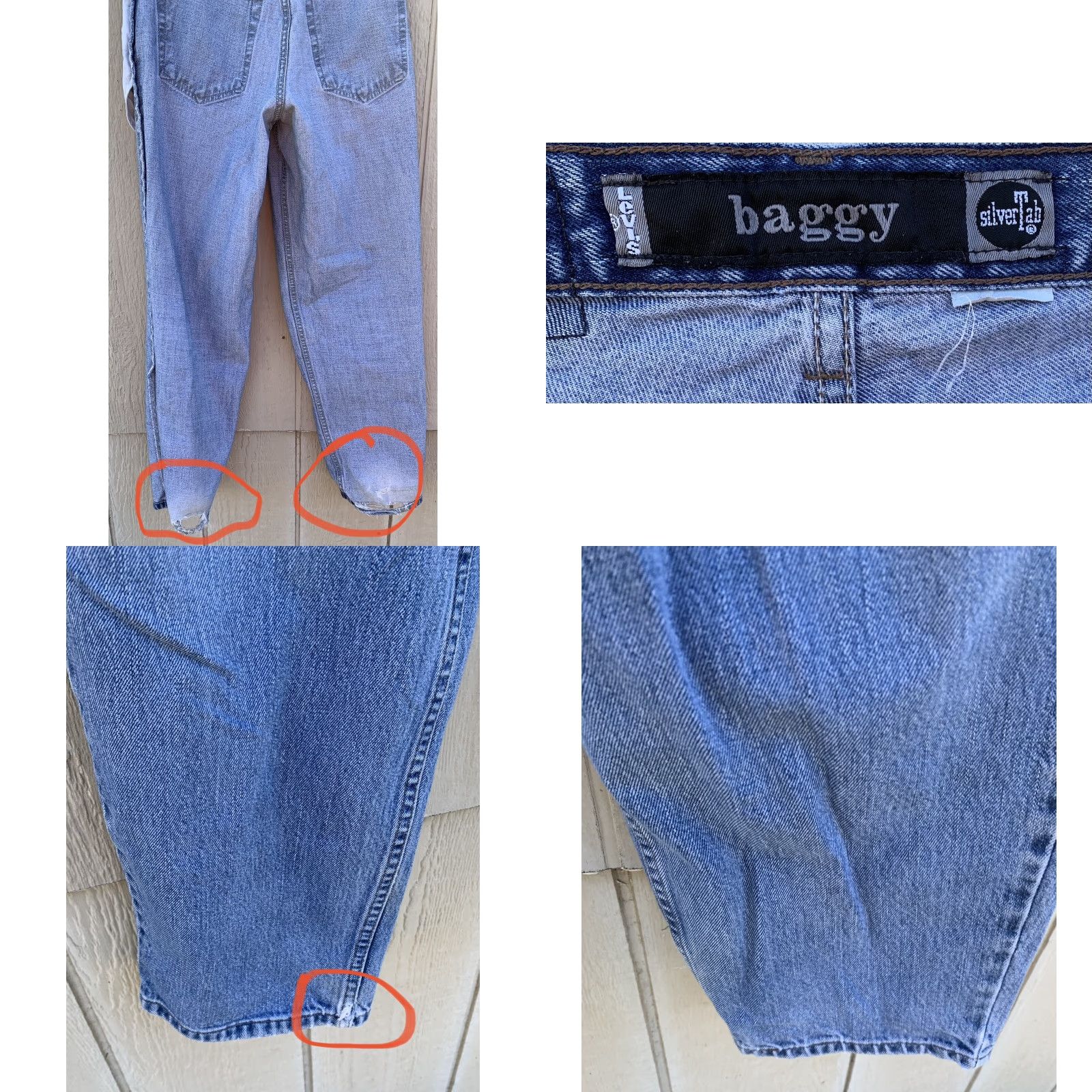 Levi's VINTAGE Levi's Silvertab Baggy Jeans 31 Inseam 30 1/4 in Waist 39 1/4 in Rise 11 1/2 in 90s Men Jeans Blue Cotton Denim Relaxed 5-Pocket Levi's Mens Size US 31 - 10 Thumbnail