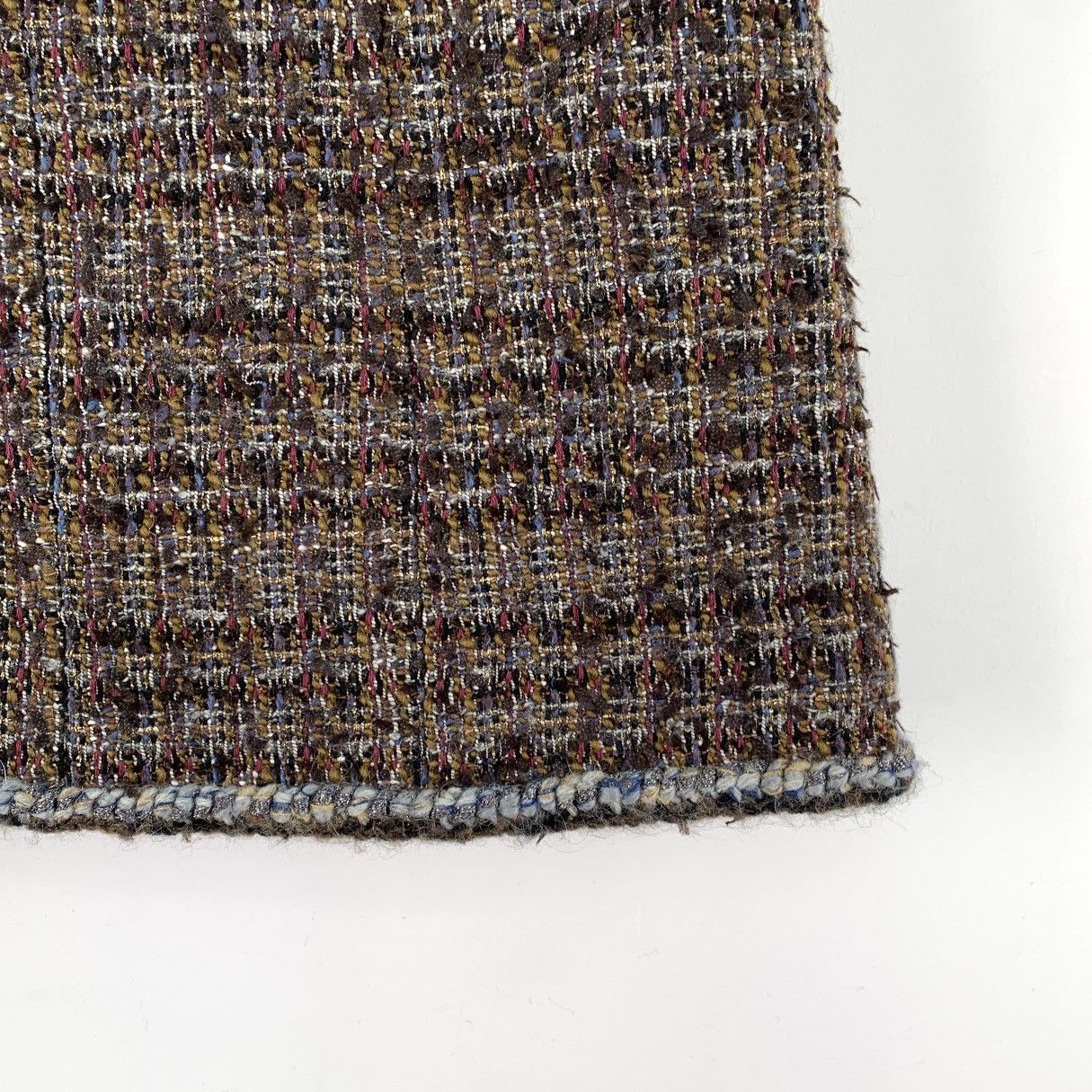 Chanel Chanel Dark Brown Check Woven Tweed Casual Mini Skirt K26WX Size 26" / US 2 / IT 38 - 4 Thumbnail