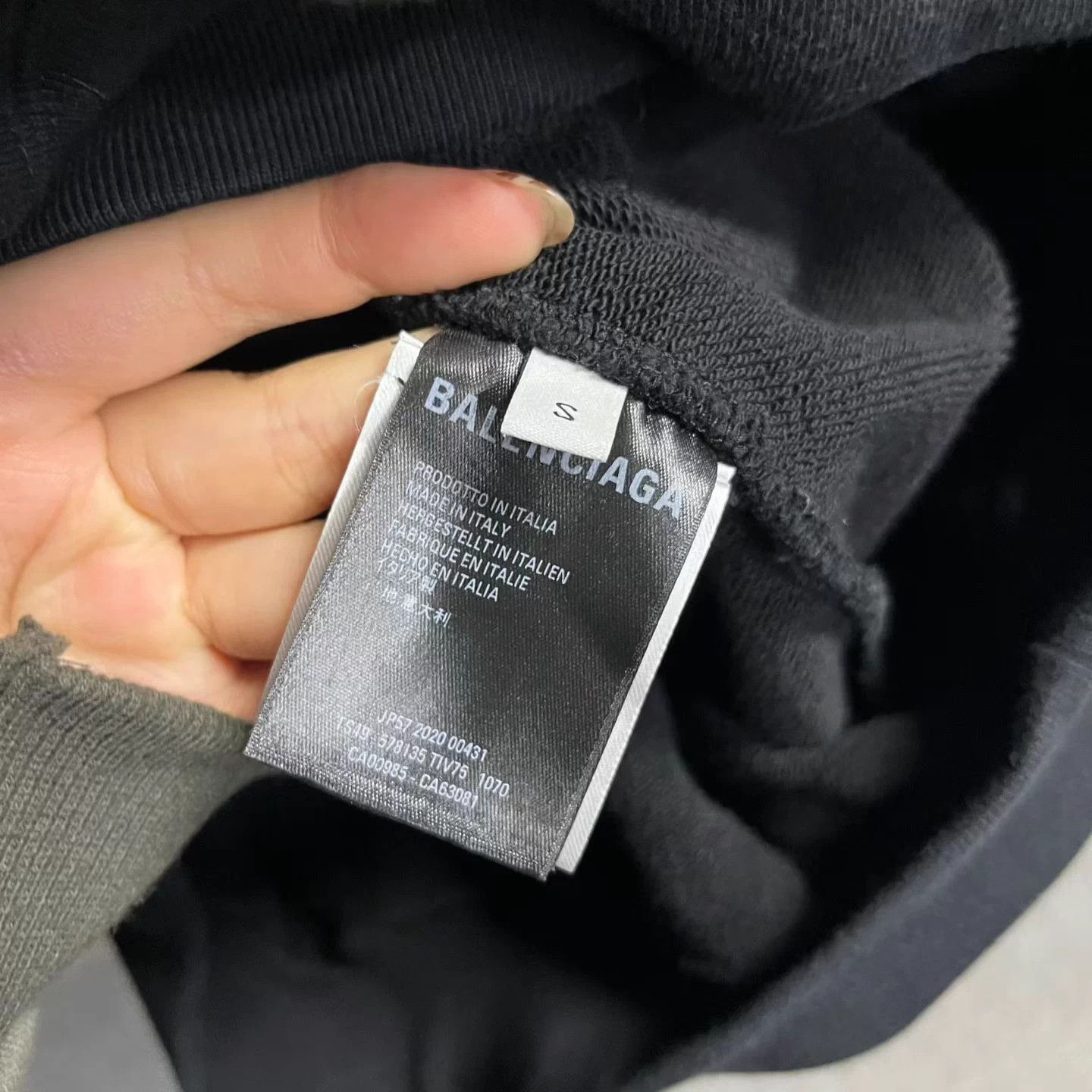 Balenciaga Balenciaga Black Crew Logo Print Hoodie S Size S / US 4 / IT 40 - 4 Thumbnail