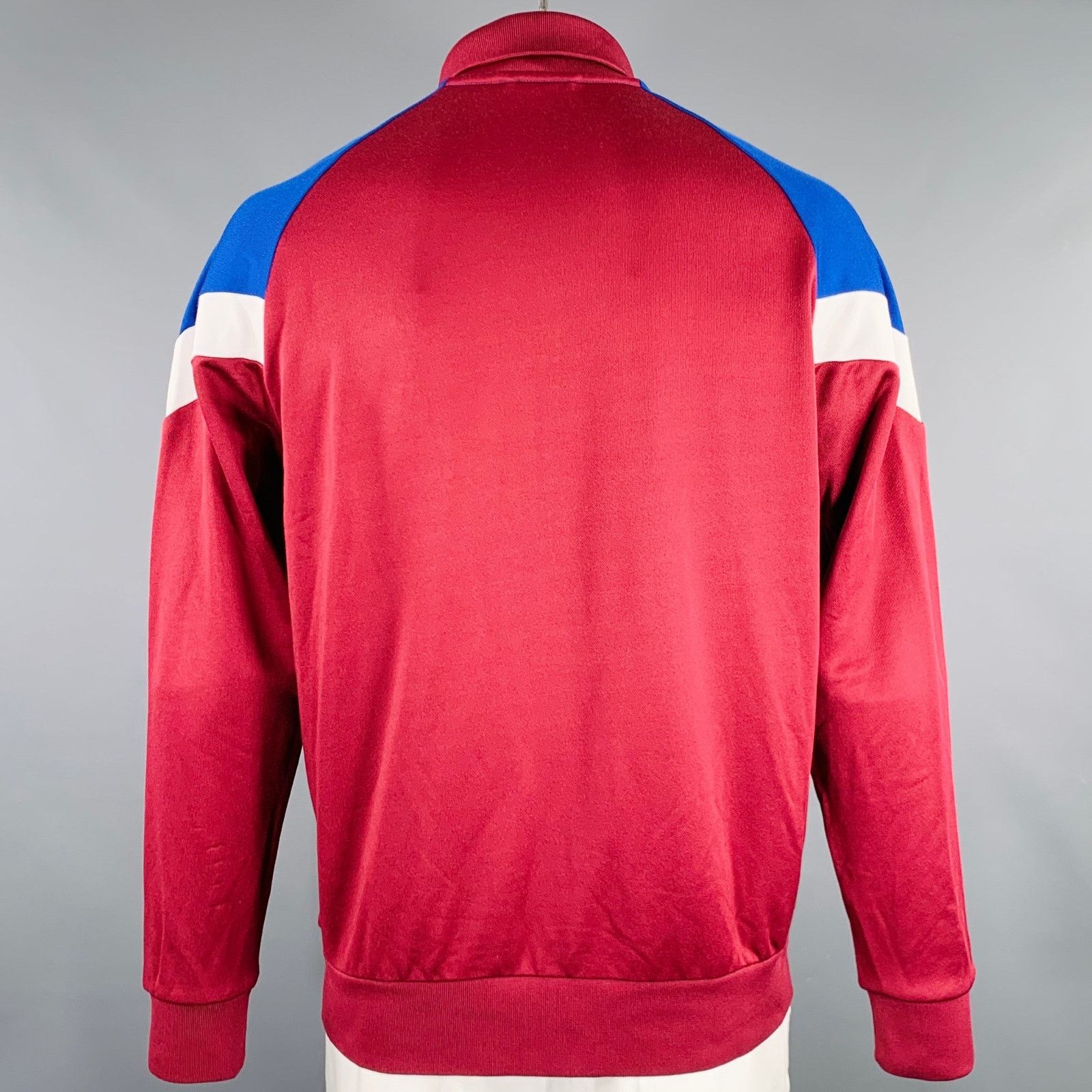 Maison Kitsune L Burgundy Blue White Color Block Track Jacket Size US L / EU 52-54 / 3 - 4 Thumbnail