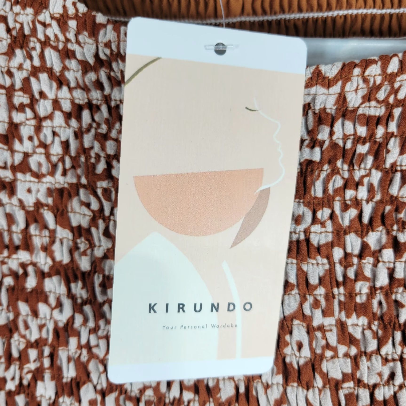 Vintage Kirundo Brown White Cigarette Dress Fit & Flare Knee Length Lightweight Sz L NWT Size L / US 10 / IT 46 - 6 Thumbnail