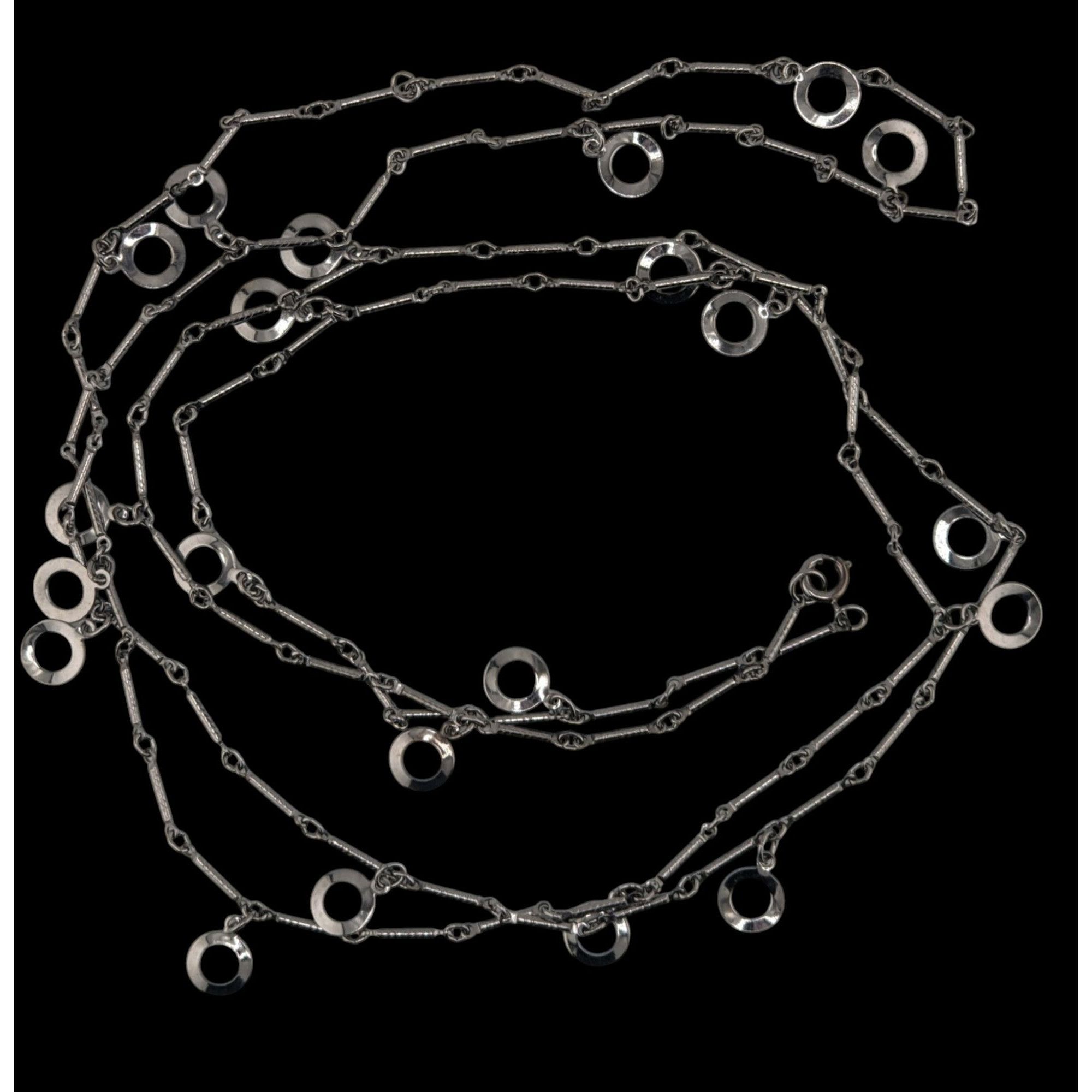 Other Modern Geometric Charm Silver-Tone Long Chain Necklace Size ONE SIZE - 4 Thumbnail
