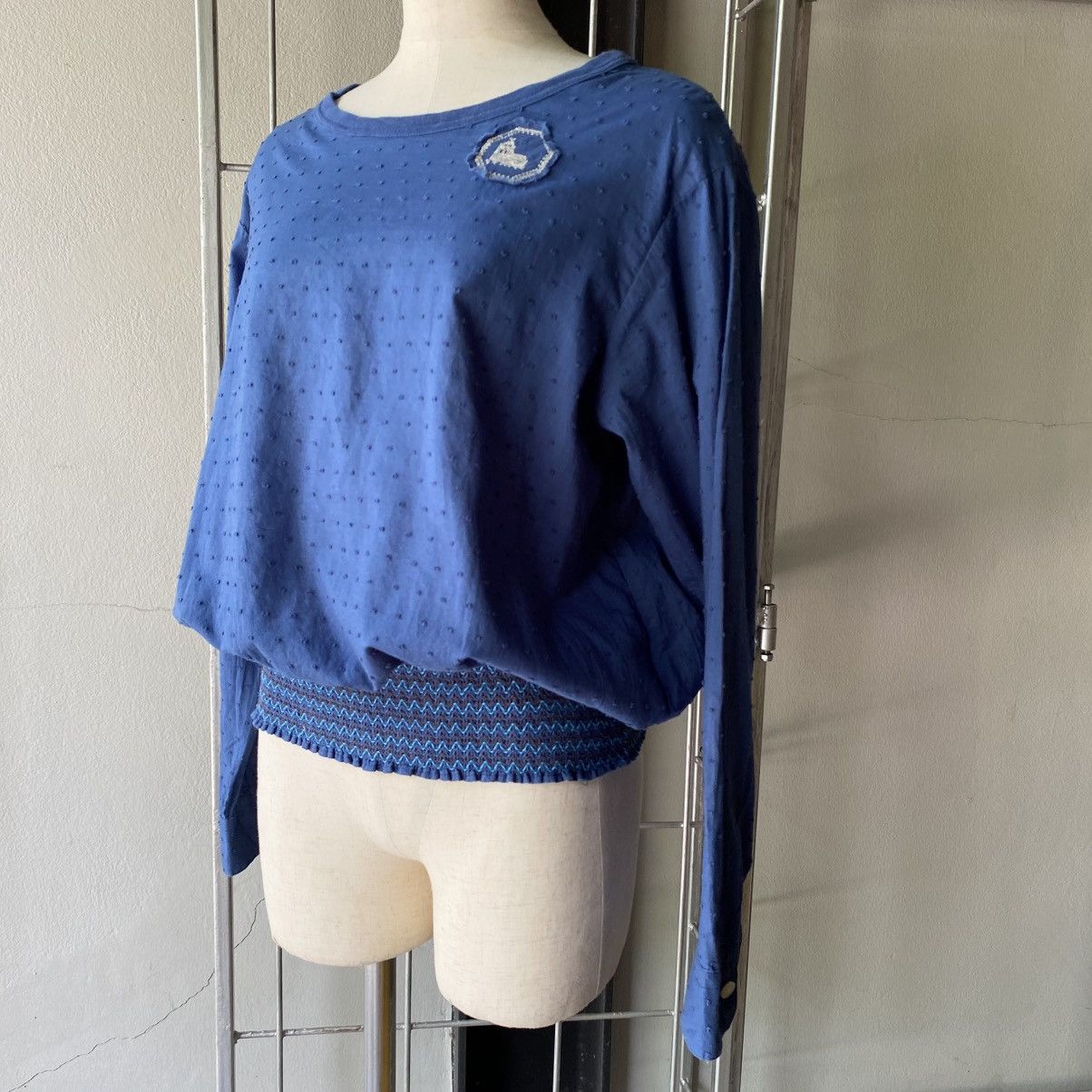 Ne-Net Ne-Net Blue Textured Long Sleeve Blouse Size XS / US 0-2 / IT 36-38 - 16 Thumbnail