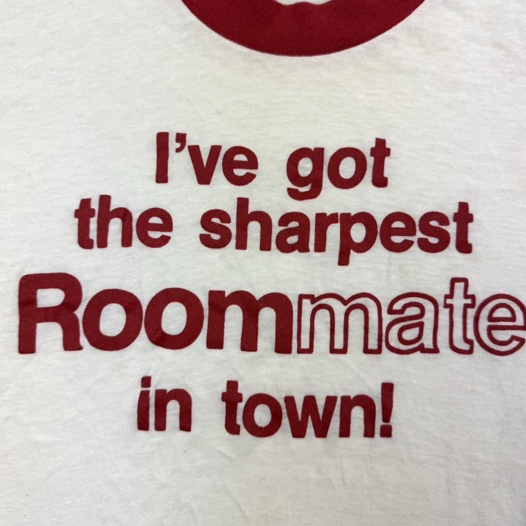 Vintage VINTAGE Funny Roommate Ringer Shirt Adult Medium 1980s Hipster Punk Hippie USA Size US M / EU 48-50 / 2 - 5 Thumbnail