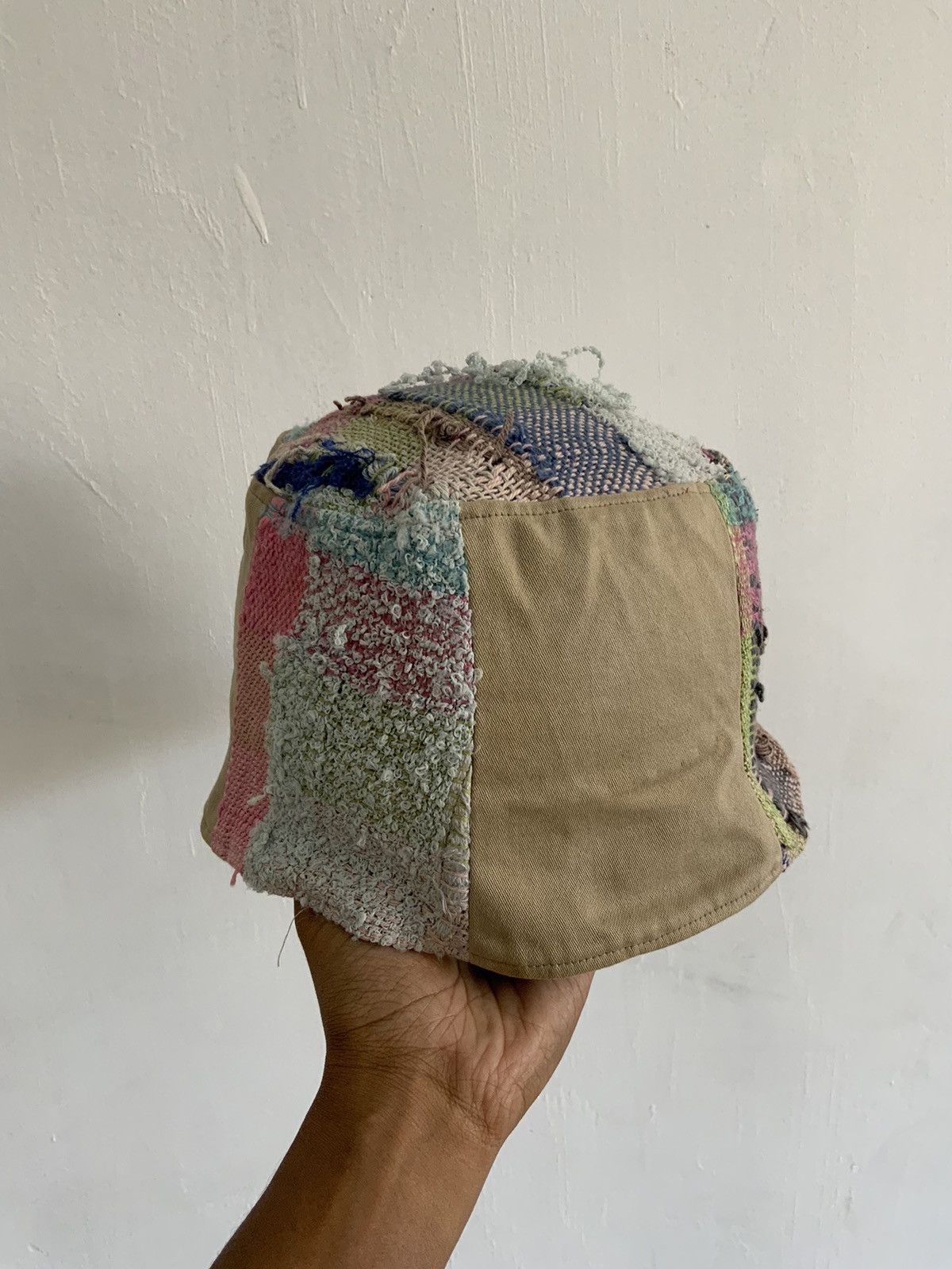 If Six Was Nine Patchwork Crochet Distressed Bucket Hat Size ONE SIZE - 4 Thumbnail