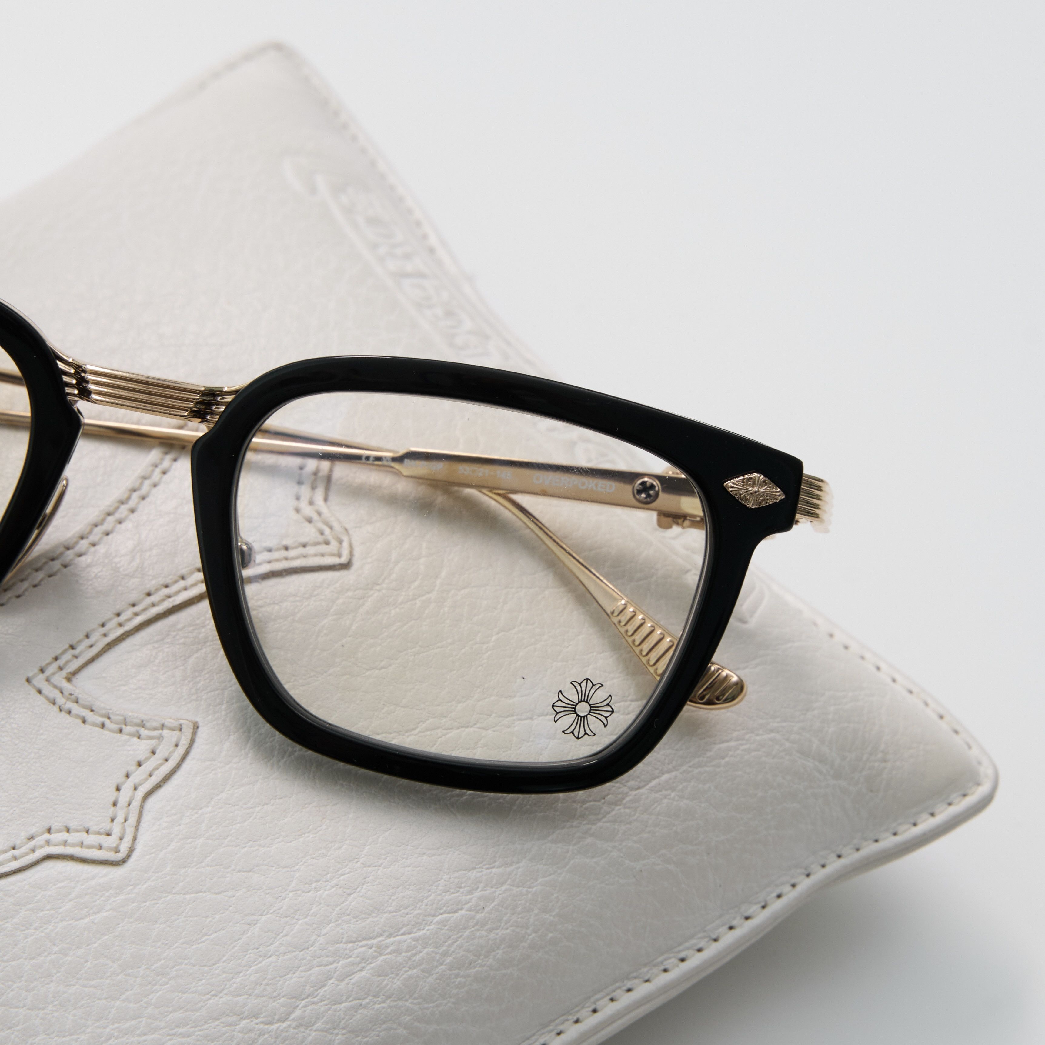 Chrome Hearts CHROME HEARTS OVERPOKED BLACK-PLASTIC/ GOLD PLATED GLASSES Size ONE SIZE - 11 Thumbnail