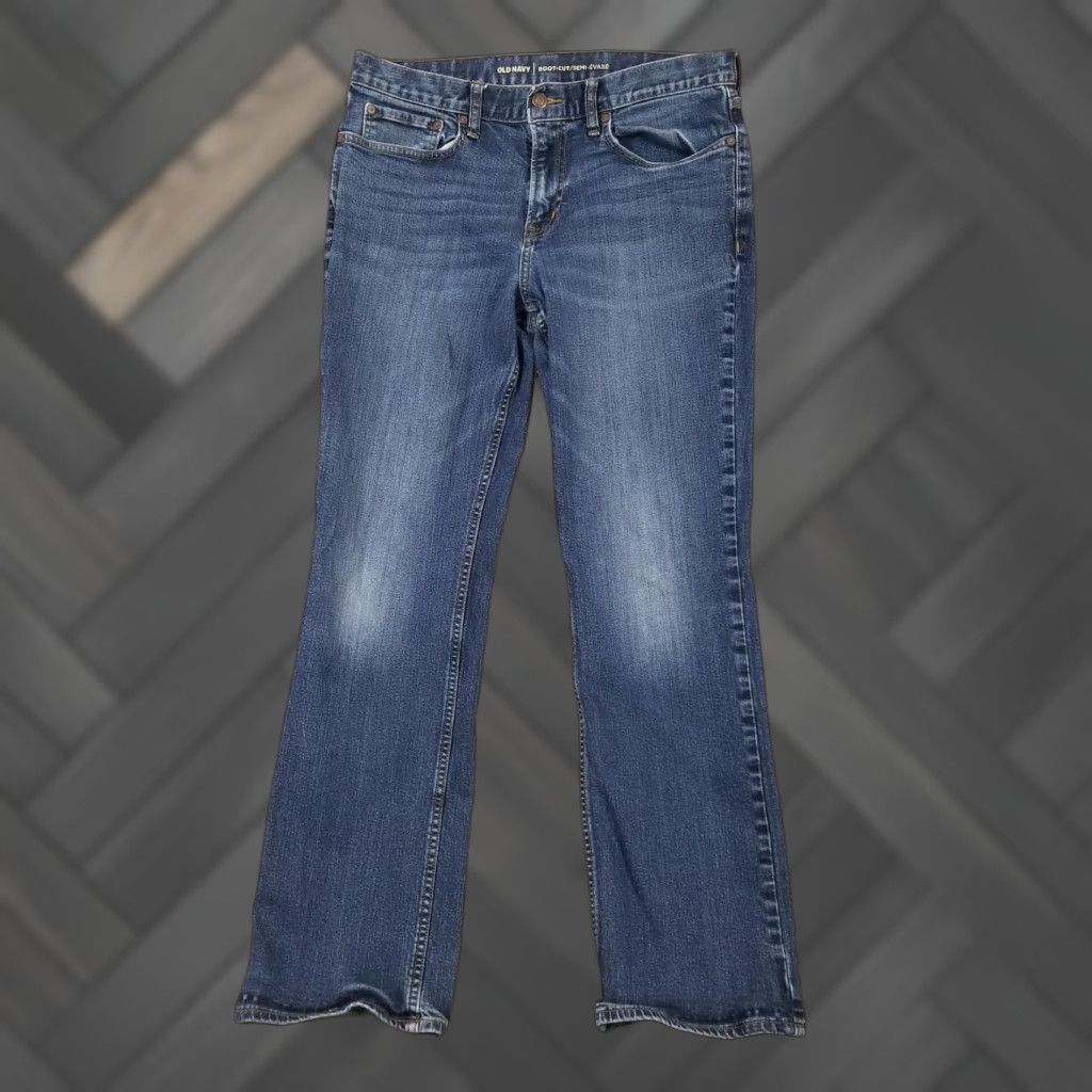 Old Navy Jeans Adult 34x34 Blue Bootcut Stretch Denim Five-Pocket Zip Fly Mens