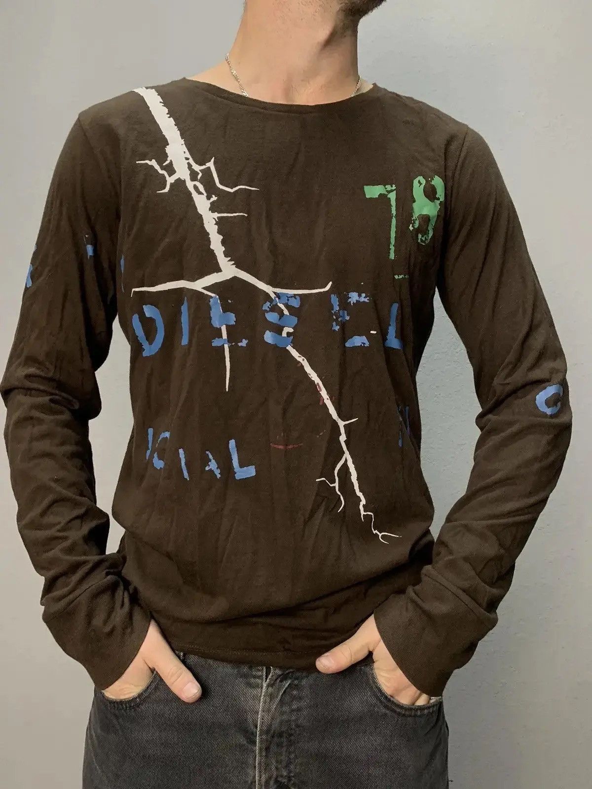 Diesel × Japanese Brand × Vintage Vintage Y2K Diesel gothic Distressed Faded Effect sweater Size US M / EU 48-50 / 2 - 1 Thumbnail
