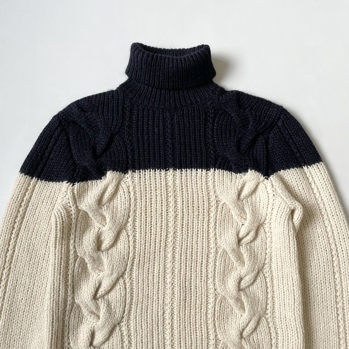Dries Van Noten Colourblock Alpaca ‘Aran’ Knit Sweater Size US M / EU 48-50 / 2 - 2 Thumbnail