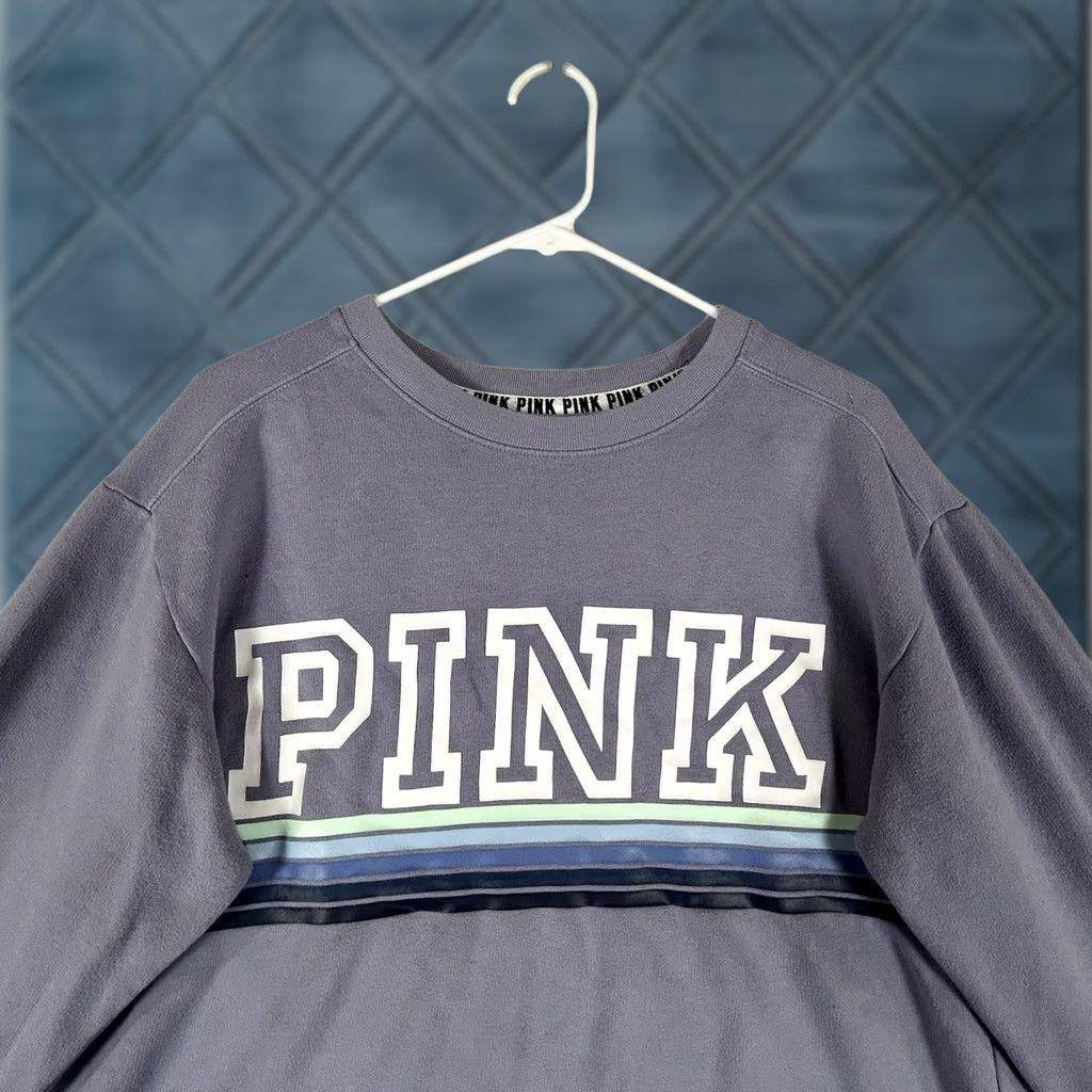 Pinko PINK Sweatshirt Purple Long Sleeve Victoria's Secret PINK Women S Small Crew Neck Pullover Casual Size S / US 4 / IT 40 - 1 Thumbnail