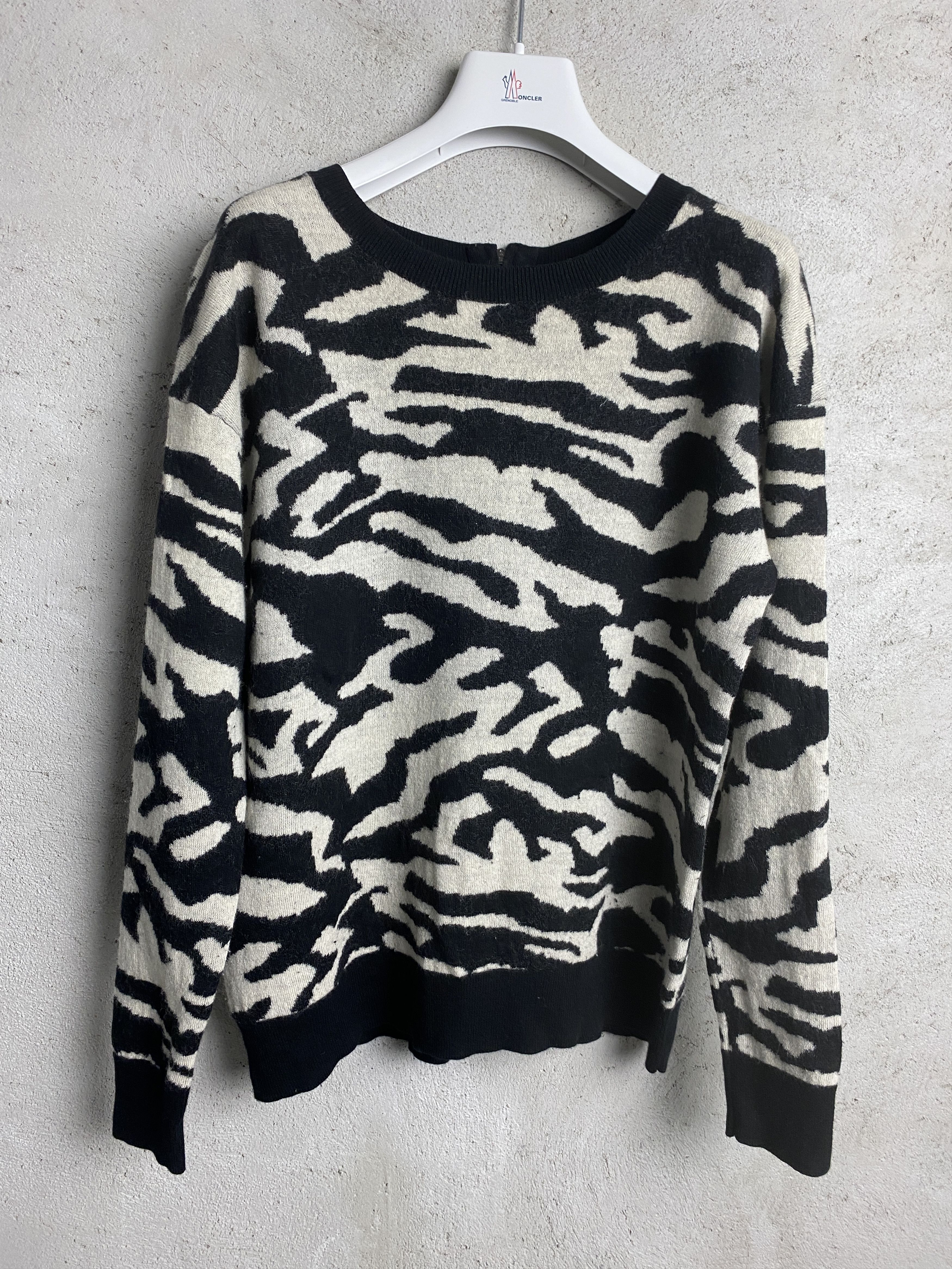 Sandro print wool blend sweater knitwear