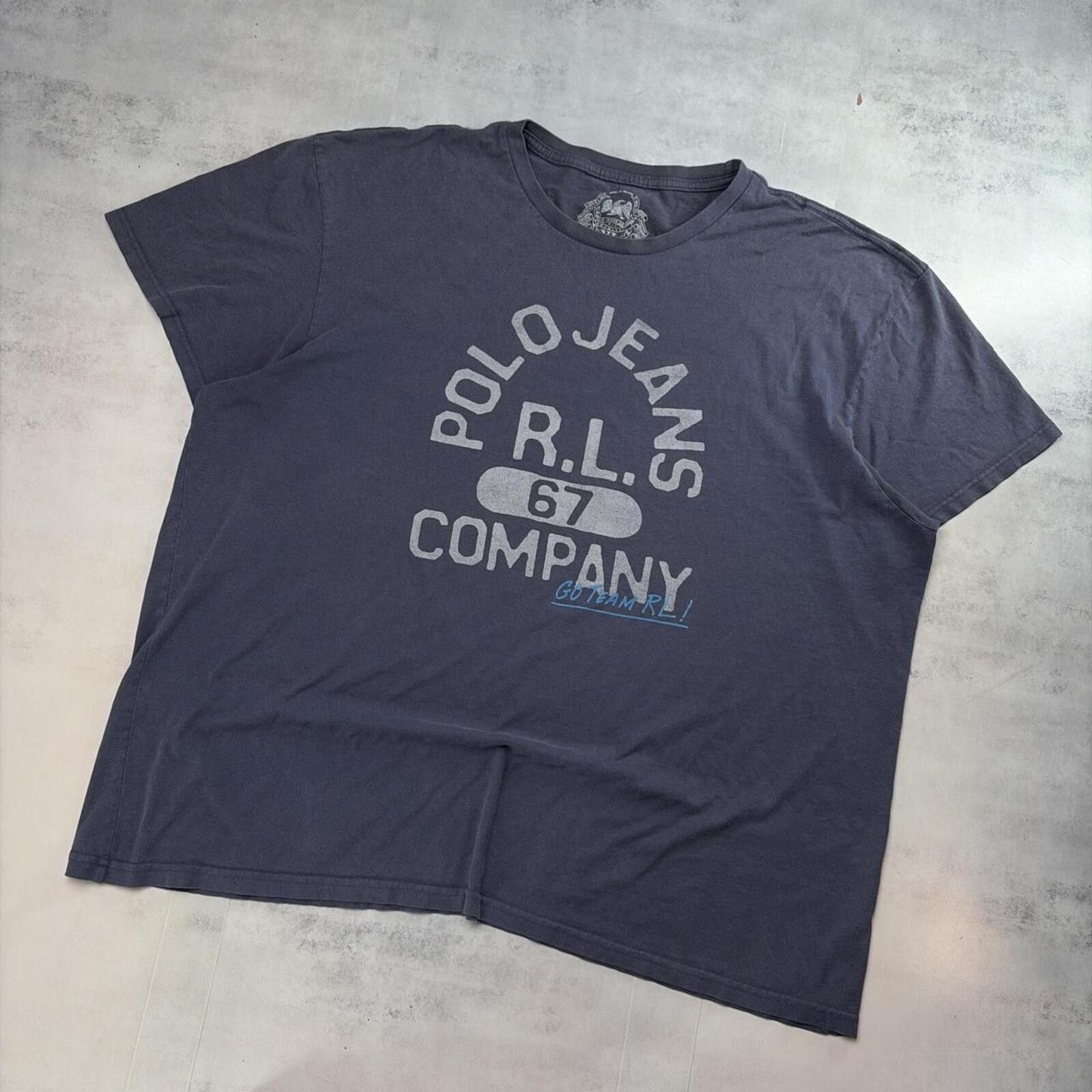 Polo Ralph Lauren Y2K Navy Polo Jeans Company Grunge Gothic T-Shirt Size US XL / EU 56 / 4 - 2 Thumbnail