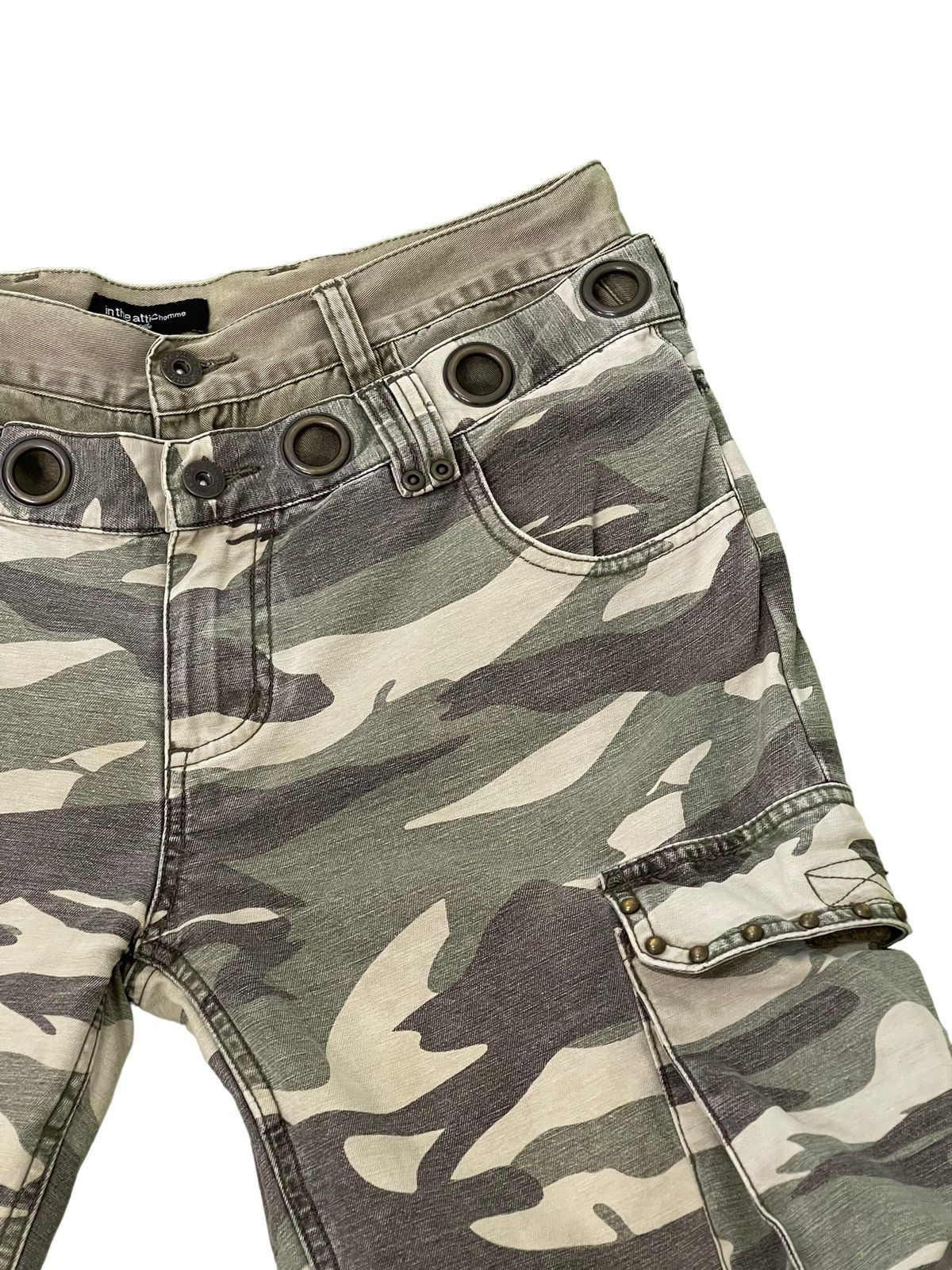 Japanese Brand Double Waist Cargo In The Attic Homme Camo Regular 7🟦9 Size US 31 - 9 Thumbnail