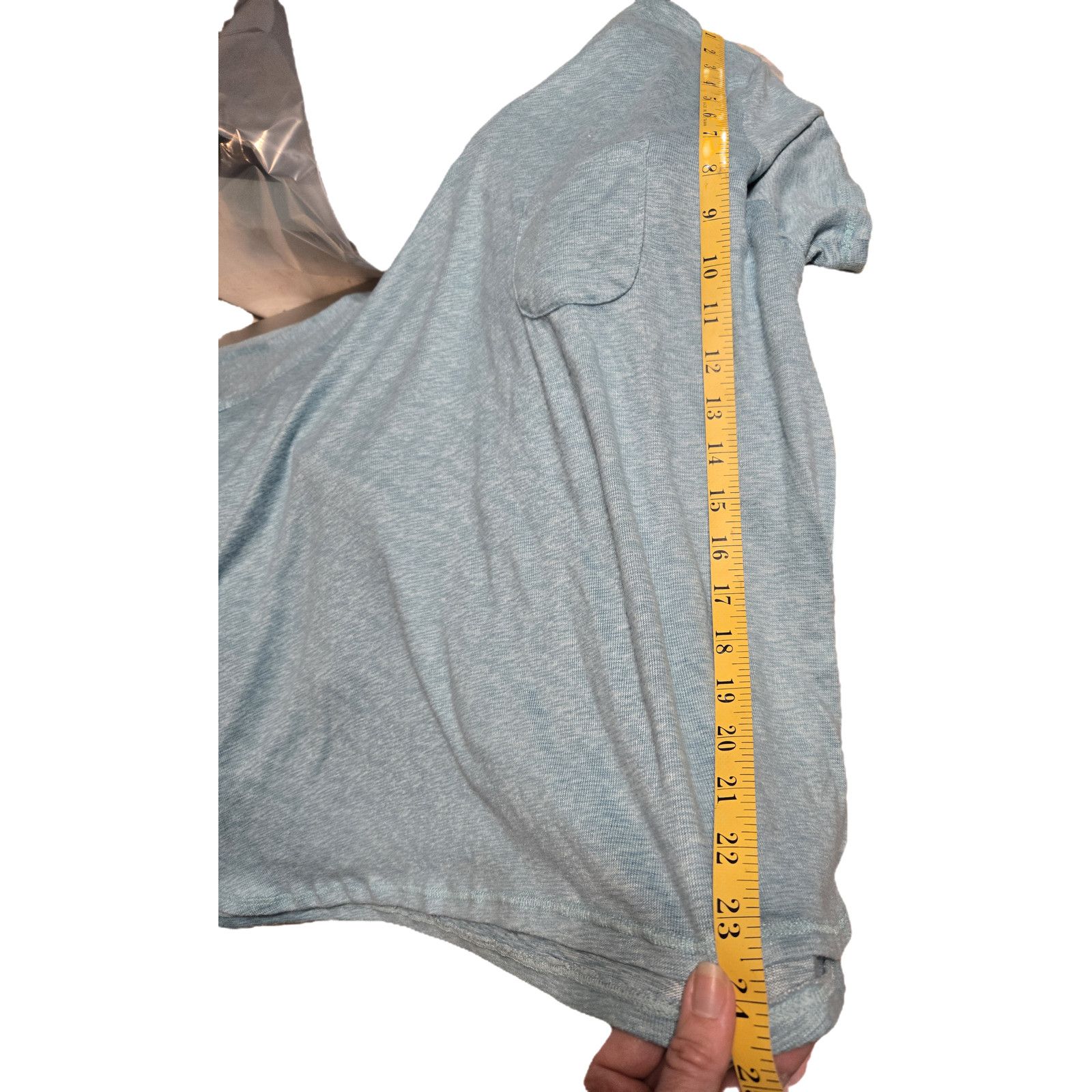Croft & Barrow Croft & Barrow XXL Light Blue Marl V-Neck Pocket Tee Soft Size XXL / US 16-18 / IT 52-54 - 10 Thumbnail