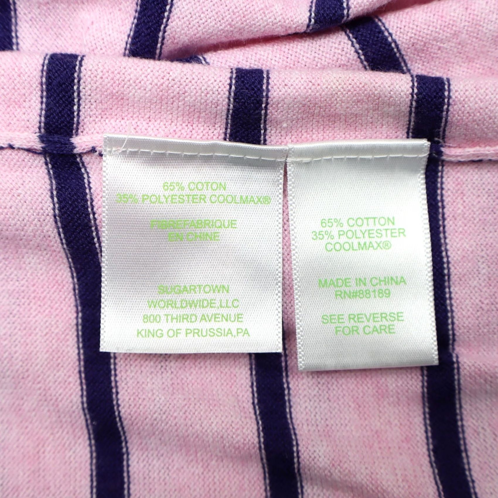 Lilly Pulitzer Lilly Pulitzer Women's Sweater Stripe Pink L Cotton, Polyester Pullover Round Neck All Seasons Lightweight Knit Button, Machine Washable Size L / US 10 / IT 46 - 6 Thumbnail