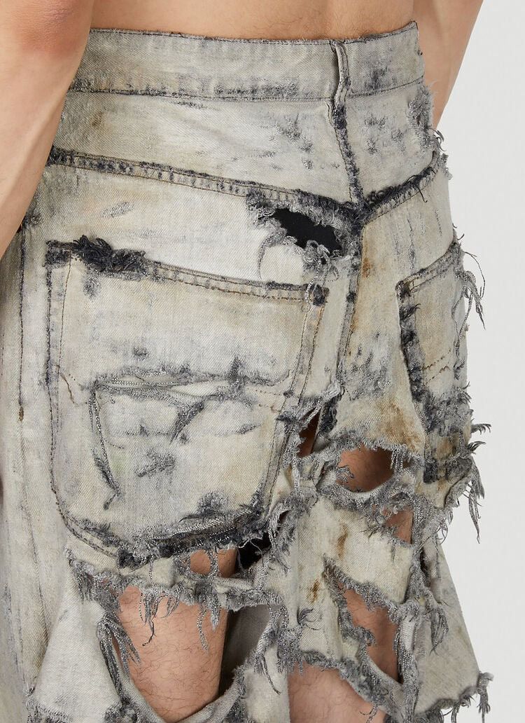 Balenciaga 1/1 sample Mudshow Super Destroyed Jeans White Sz. M Size US 34 / EU 50 - 14 Thumbnail