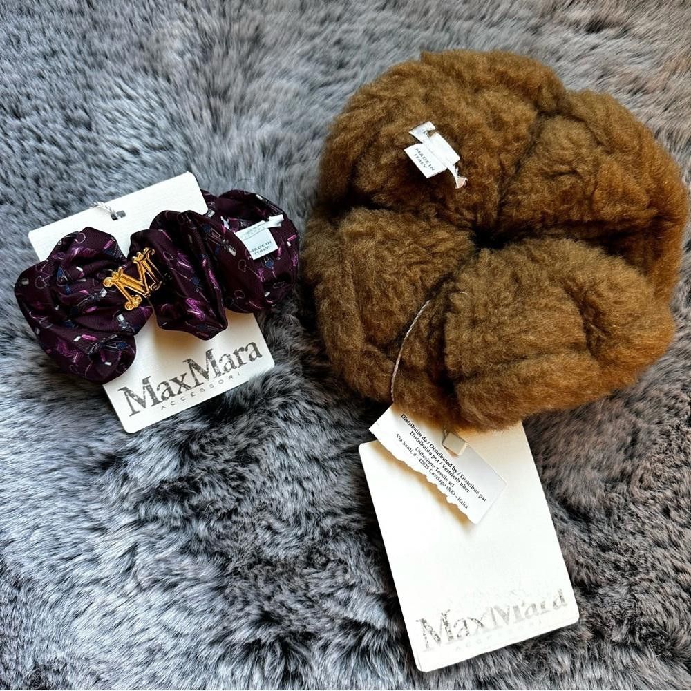 Designer MaxMara label-cut Scrunch Made of Camel wool&Silk Blend Size ONE SIZE - 4 Thumbnail