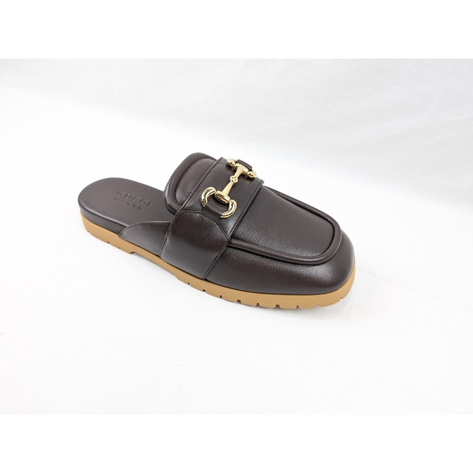 Gucci o1rshd1 Horsebit Open Back Loafers in Brown Size US 10 / EU 43 - 2 Thumbnail