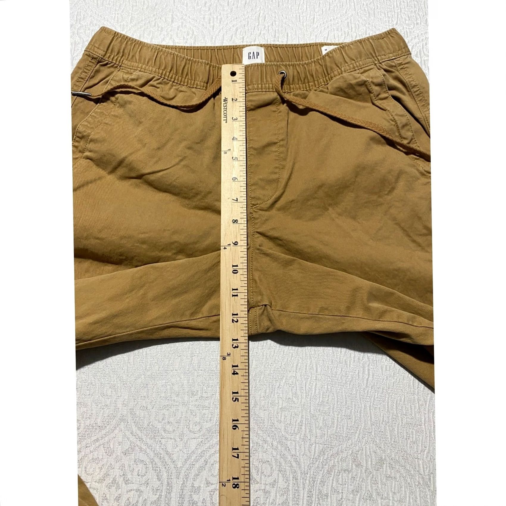 Gap Gap Essential Jogger Mens Medium Khaki Brown Elastic Waist Cotton Stretch Pants Size US 31 - 4 Thumbnail