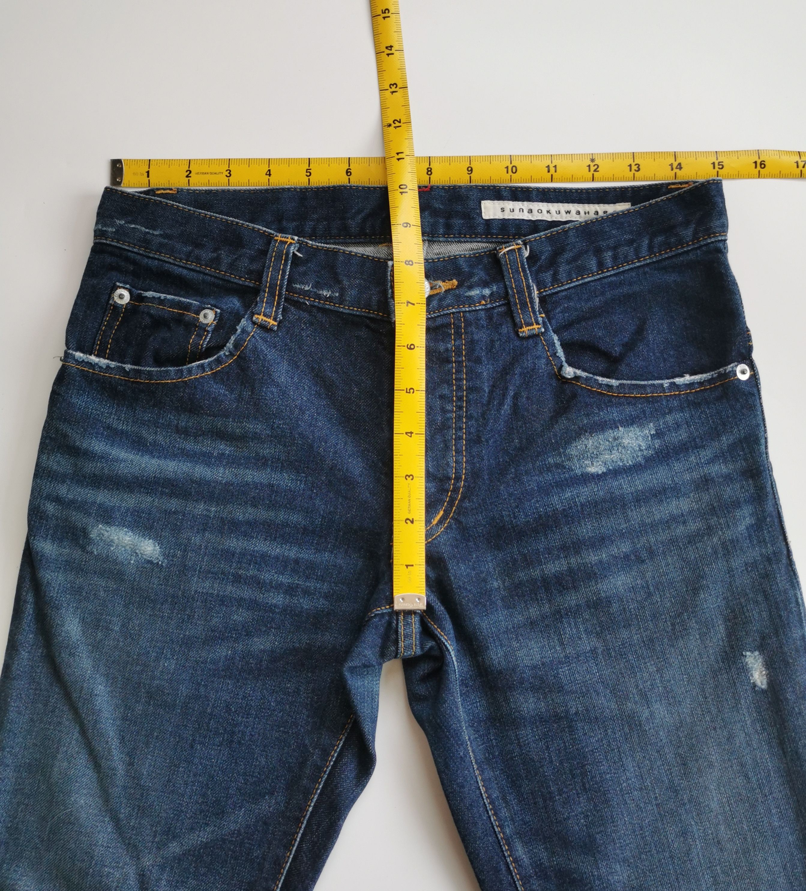 Japanese Brand Sunao Kuwahara Buckle Back Diistressed Jeans Size US 30 / EU 46 - 4 Thumbnail