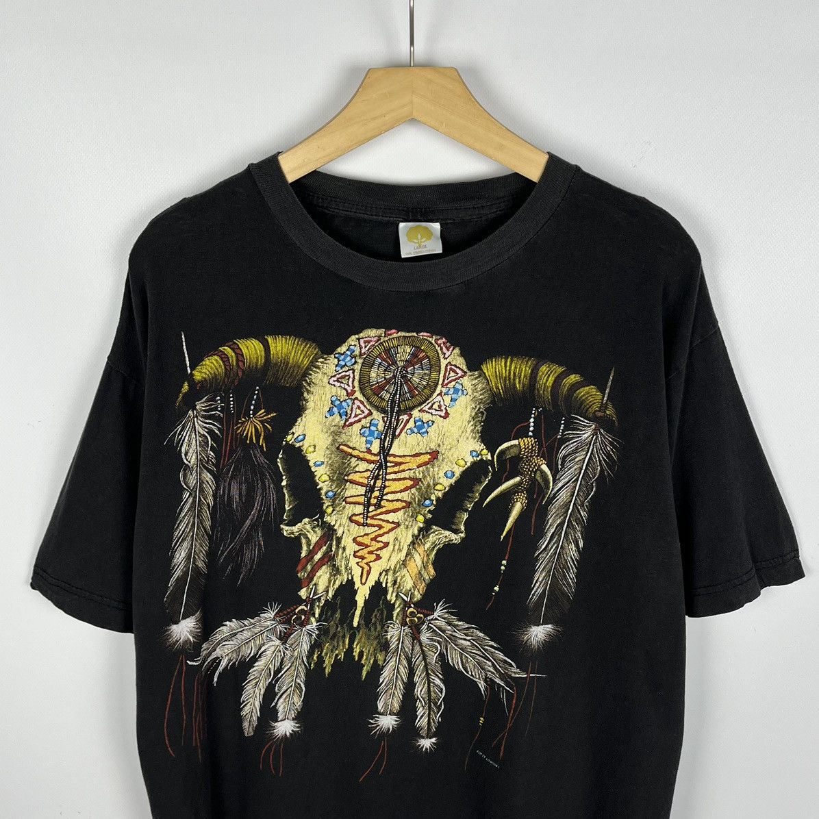 Vintage Vintage Aztec Goat skull faded graphic tee 90’s Size US L / EU 52-54 / 3 - 2 Thumbnail