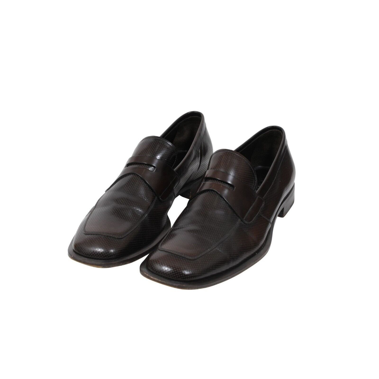 Prada Penny Loafers Brown Calfskin Leather - 02064 Size US 9.5 / EU 42-43 - 3 Thumbnail