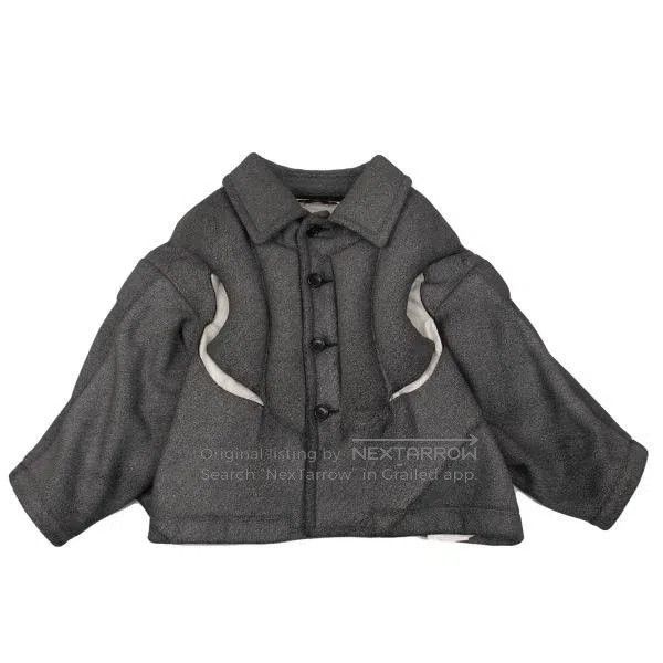 Comme des Garcons Comme des Garcons Dark Grey Retro Decorated Bulky Top Size XS / US 0-2 / IT 36-38 - 2 Thumbnail