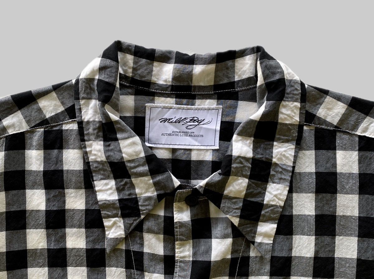 If Six Was Nine × Japanese Brand Vintage Seditionaries Milkboy Asymmetrical Checkered Shirt Size US M / EU 48-50 / 2 - 2 Thumbnail