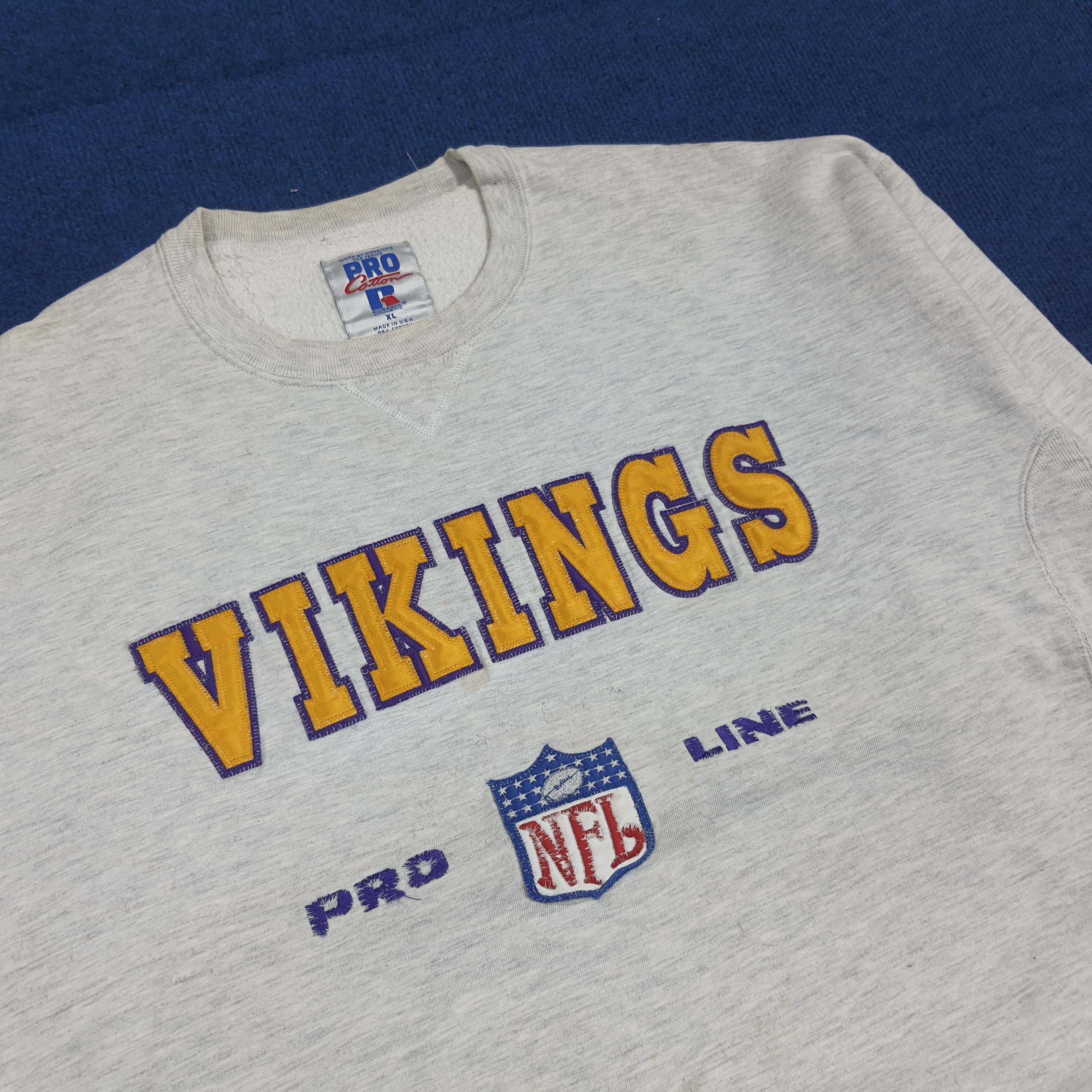 Russell Athletic Vintage 90s NFL Russell Minnesota Vikings Sweatshirt C286N2 Size US XL / EU 56 / 4 - 2 Thumbnail