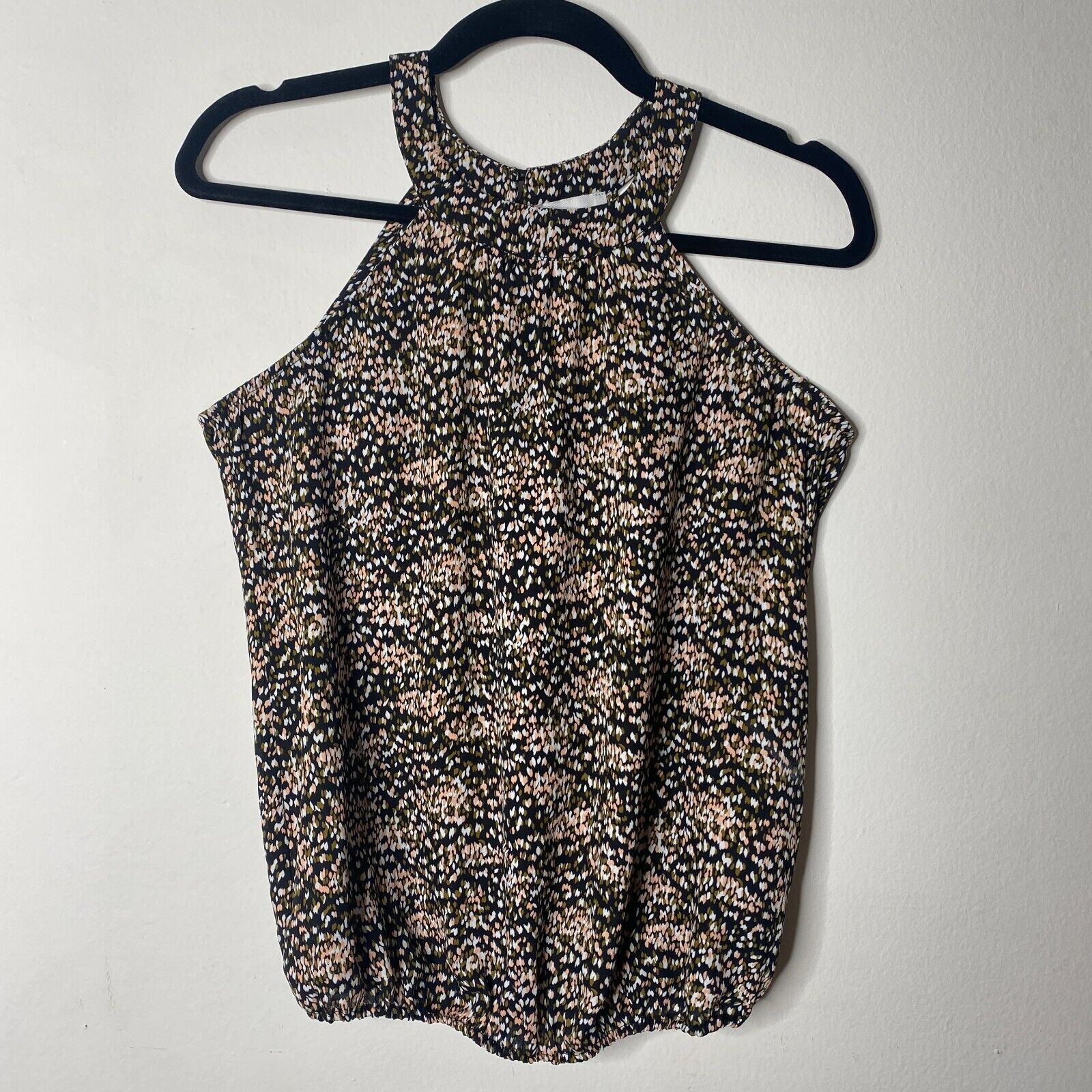 Other Allison Joy Black Multi Print Halter Sleeveless Tank Blouse Size XS / US 0-2 / IT 36-38 - 1 Thumbnail