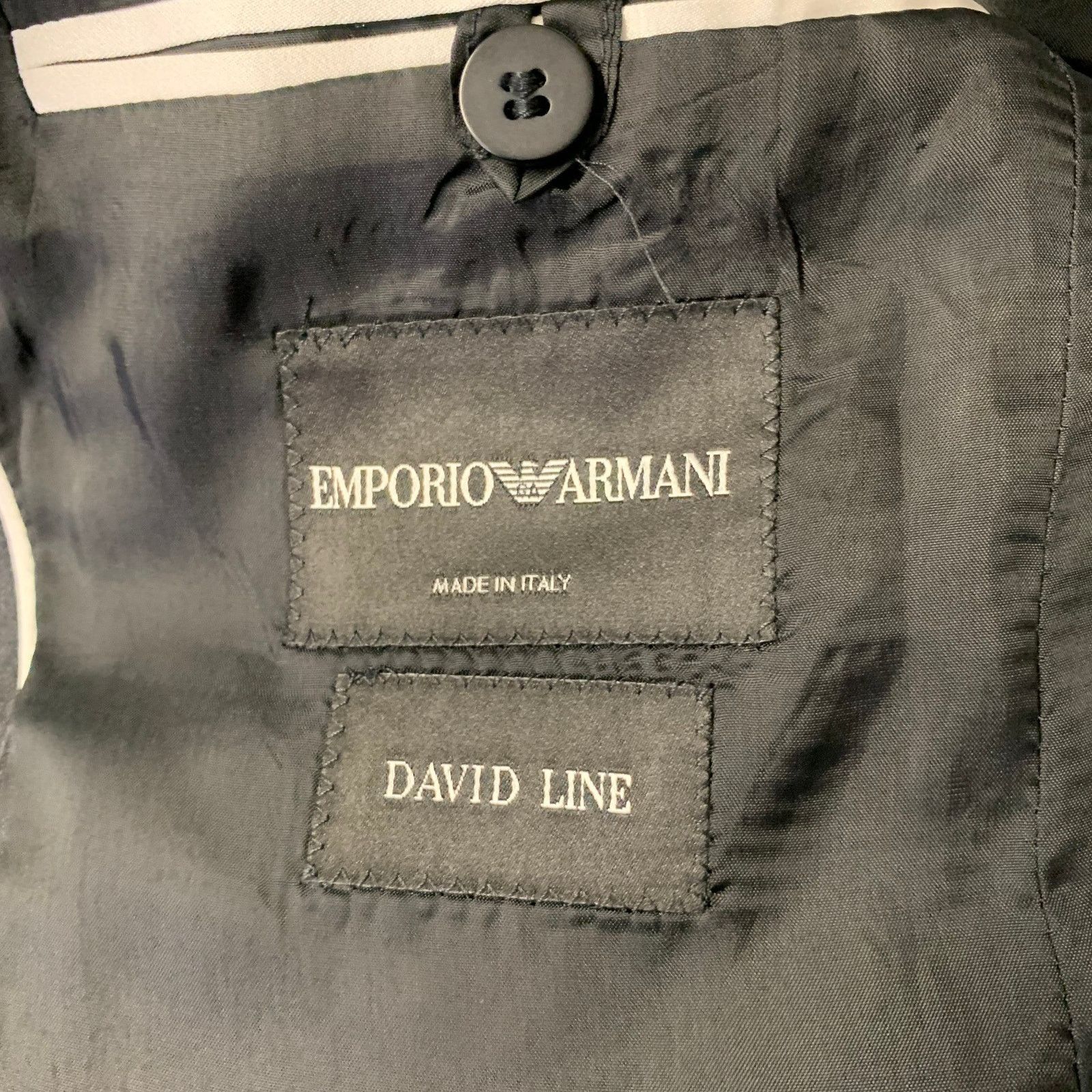 Emporio Armani EMPORIO ARMANI 42 Grey Charcoal Pinstripe Virgin Wool Suit Size 42R - 6 Thumbnail