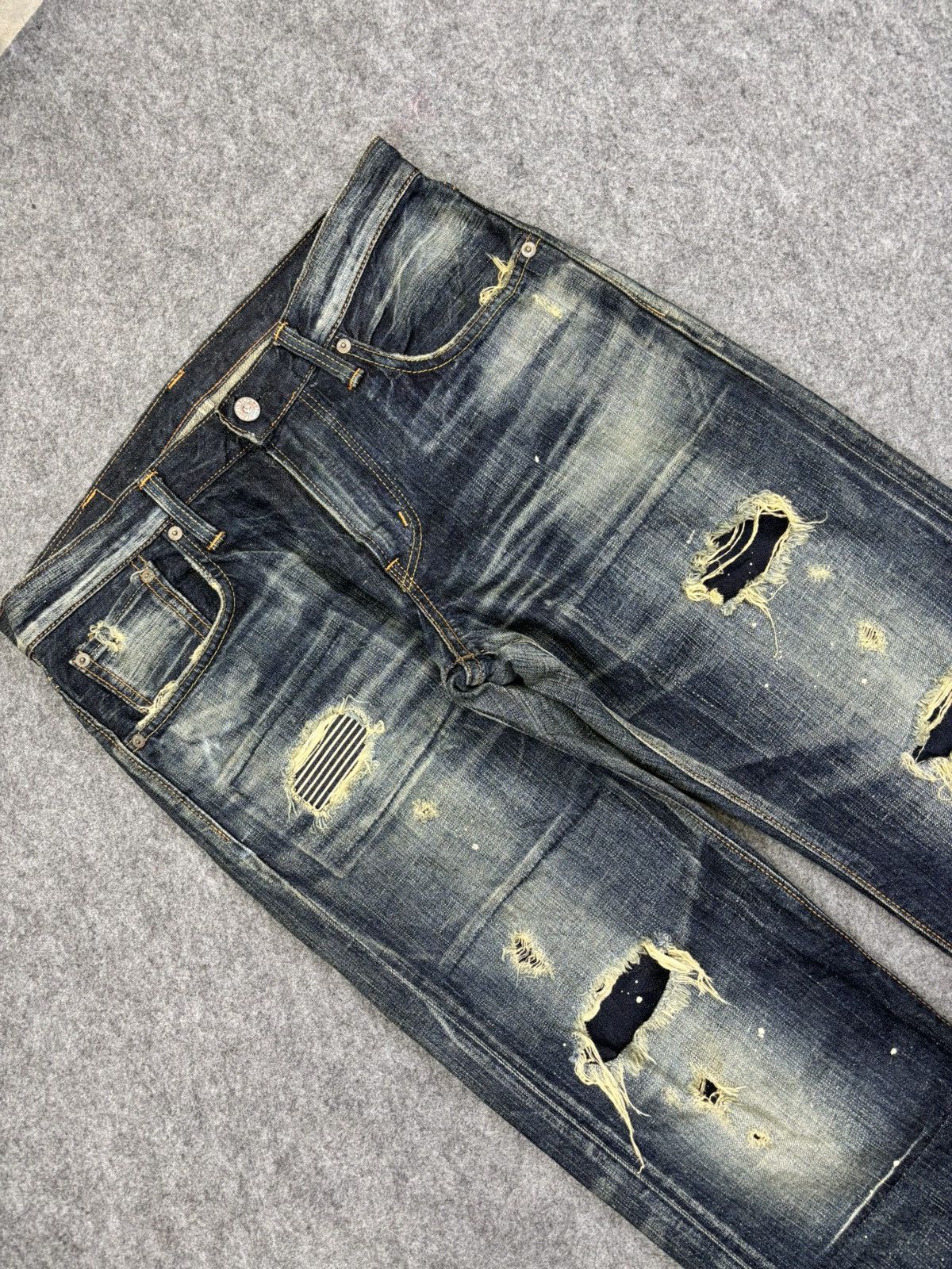 Edwin 💥Rebel Patchwork💥Edwin Painter Distressed Denim F772 Size US 32 / EU 48 - 11 Thumbnail