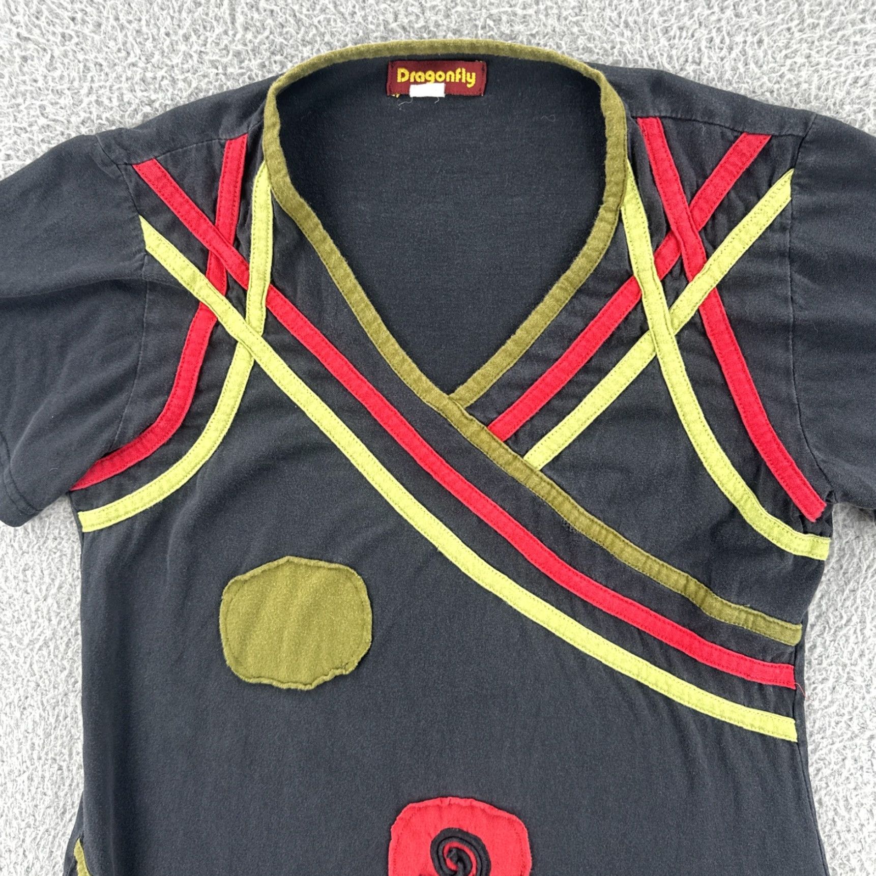 Vintage VINTAGE Dragonfly Women’s T-Shirt Black Embroidered Short Sleeve L Size L / US 10 / IT 46 - 5 Thumbnail