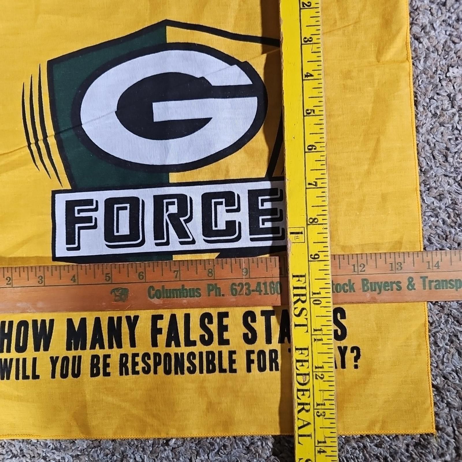 Other Green Bay Packers G FORCE Flag Hankerchief Size ONE SIZE - 3 Thumbnail