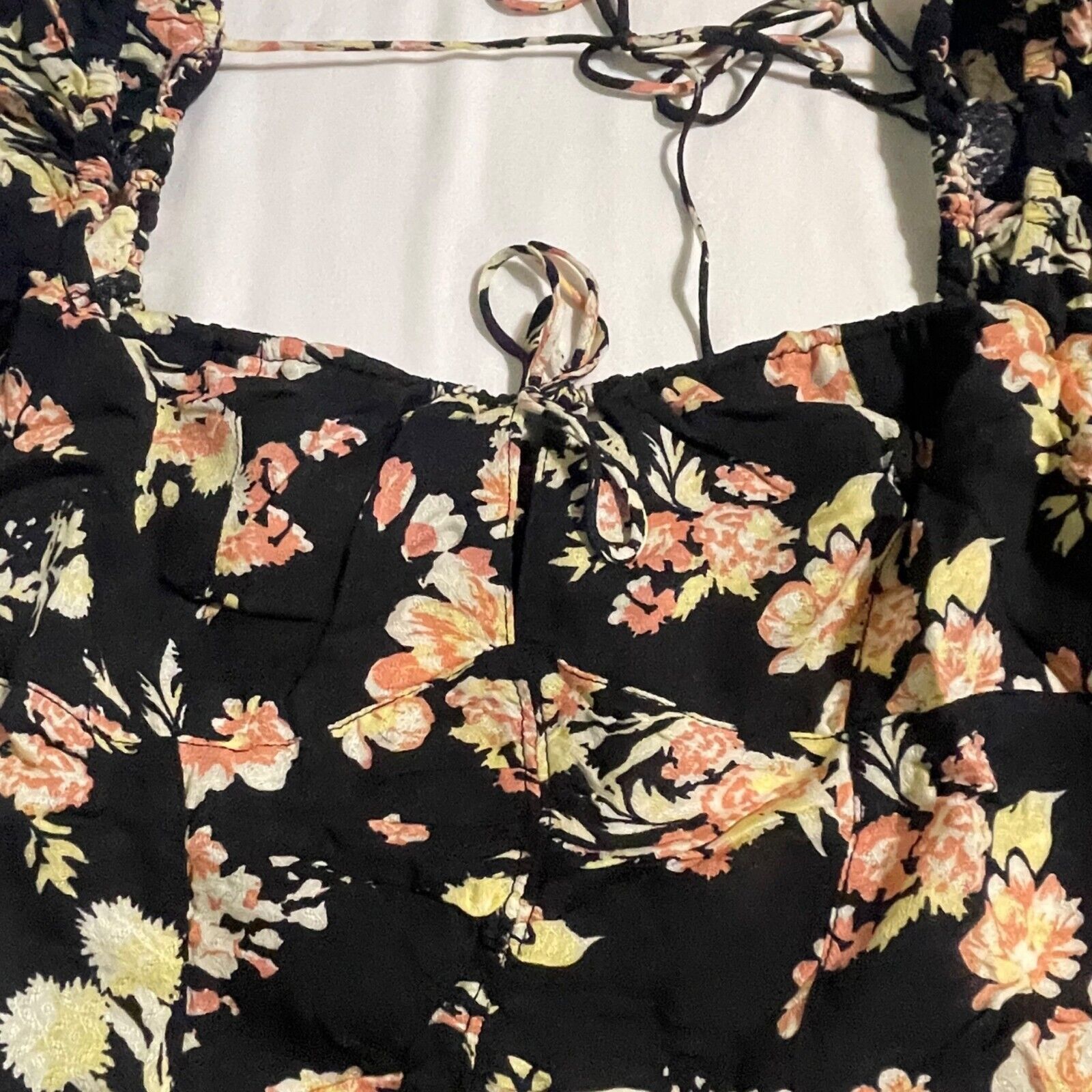 Free People Free People Hilary Floral Square Neck Smocked Top New XS Size XS / US 0-2 / IT 36-38 - 6 Thumbnail