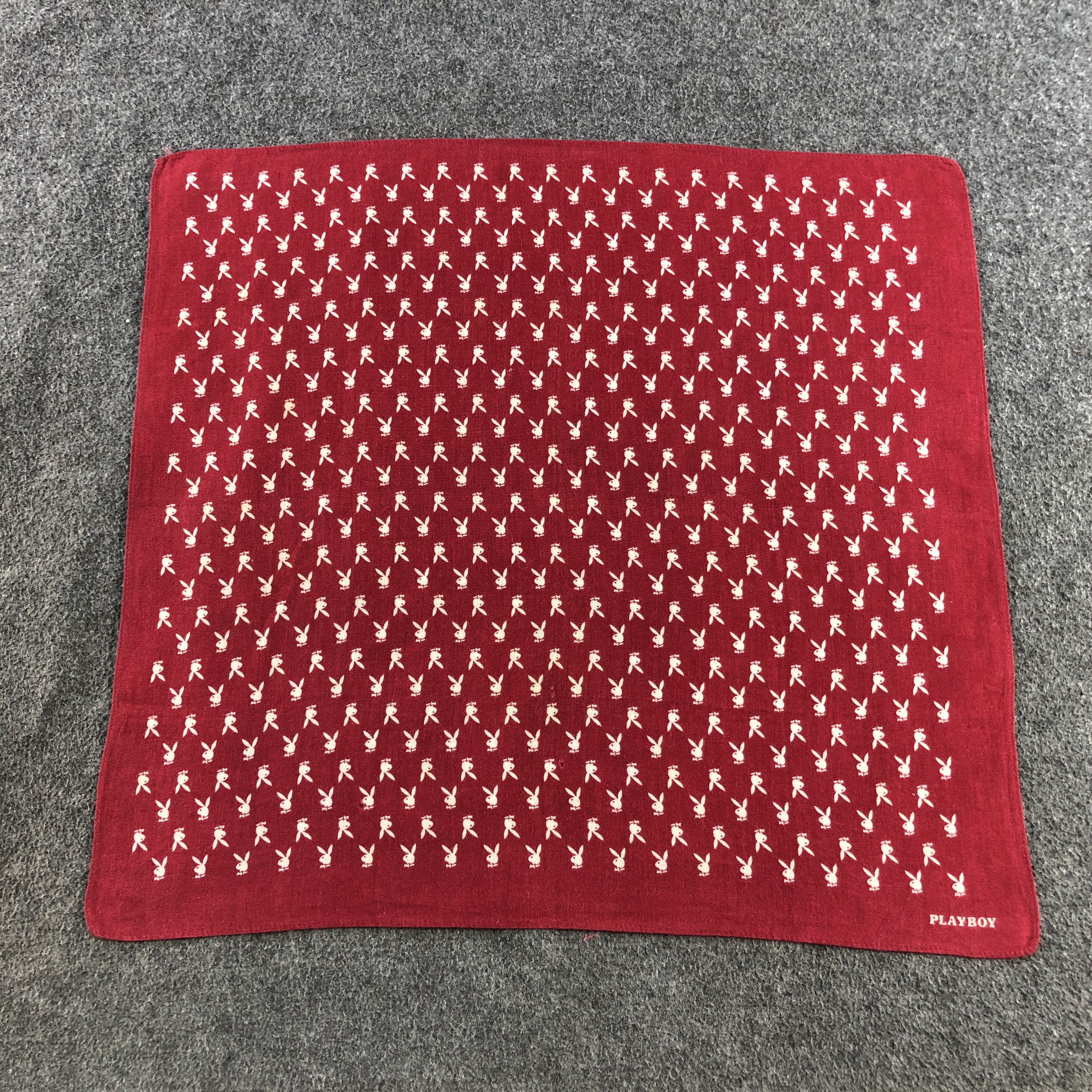 Playboy × Vintage Playboy Rabbit Head Handkerchief Neckerchief Bandana H2475 Size ONE SIZE - 2 Thumbnail