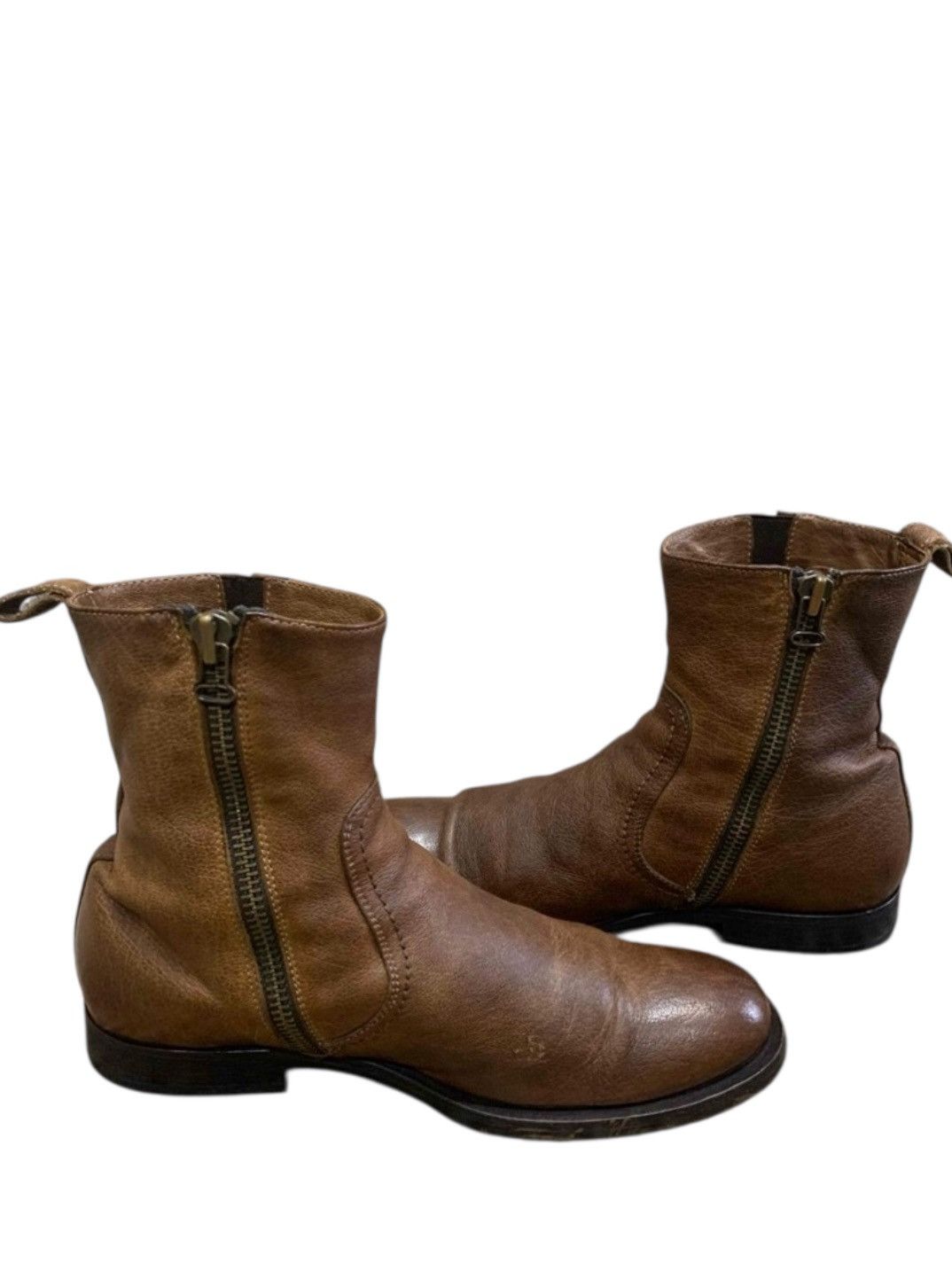 Buttero Buttero Men’s Quality Side Zip Leather Boots - Brown Size US 9 / EU 42 - 3 Thumbnail