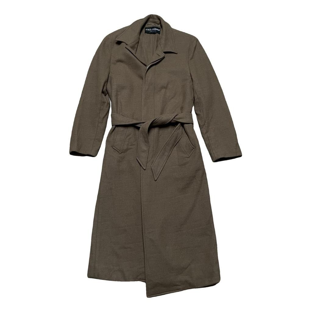 image of Dolce Gabbana Alpaca Wool Coat in Brown, Women's (Size XS)