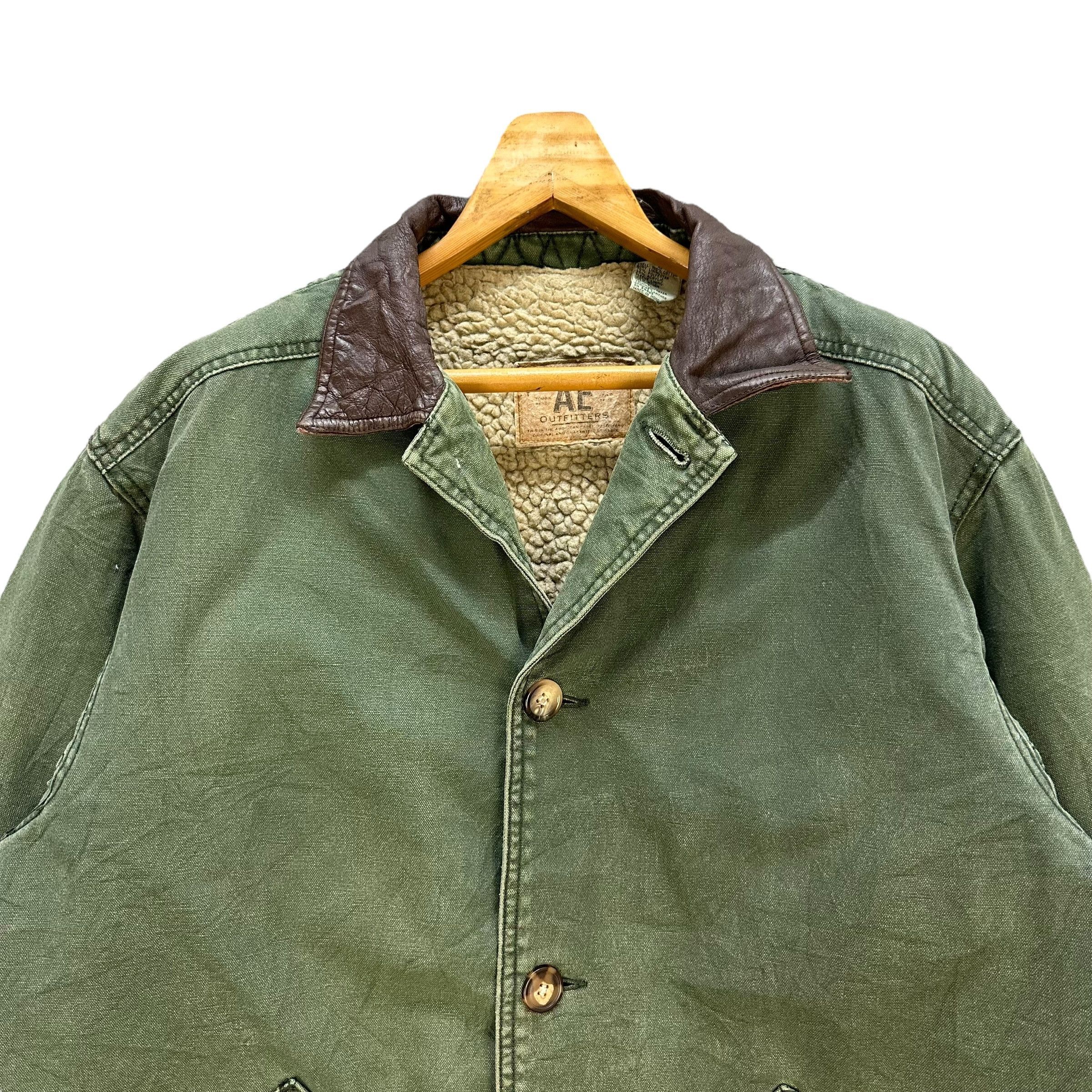 American Eagle Outfitters 90's AMERICAN EAGLE OUTFITTERS Green Sherpa Jacket #A39-0895 Size US L / EU 52-54 / 3 - 2 Thumbnail
