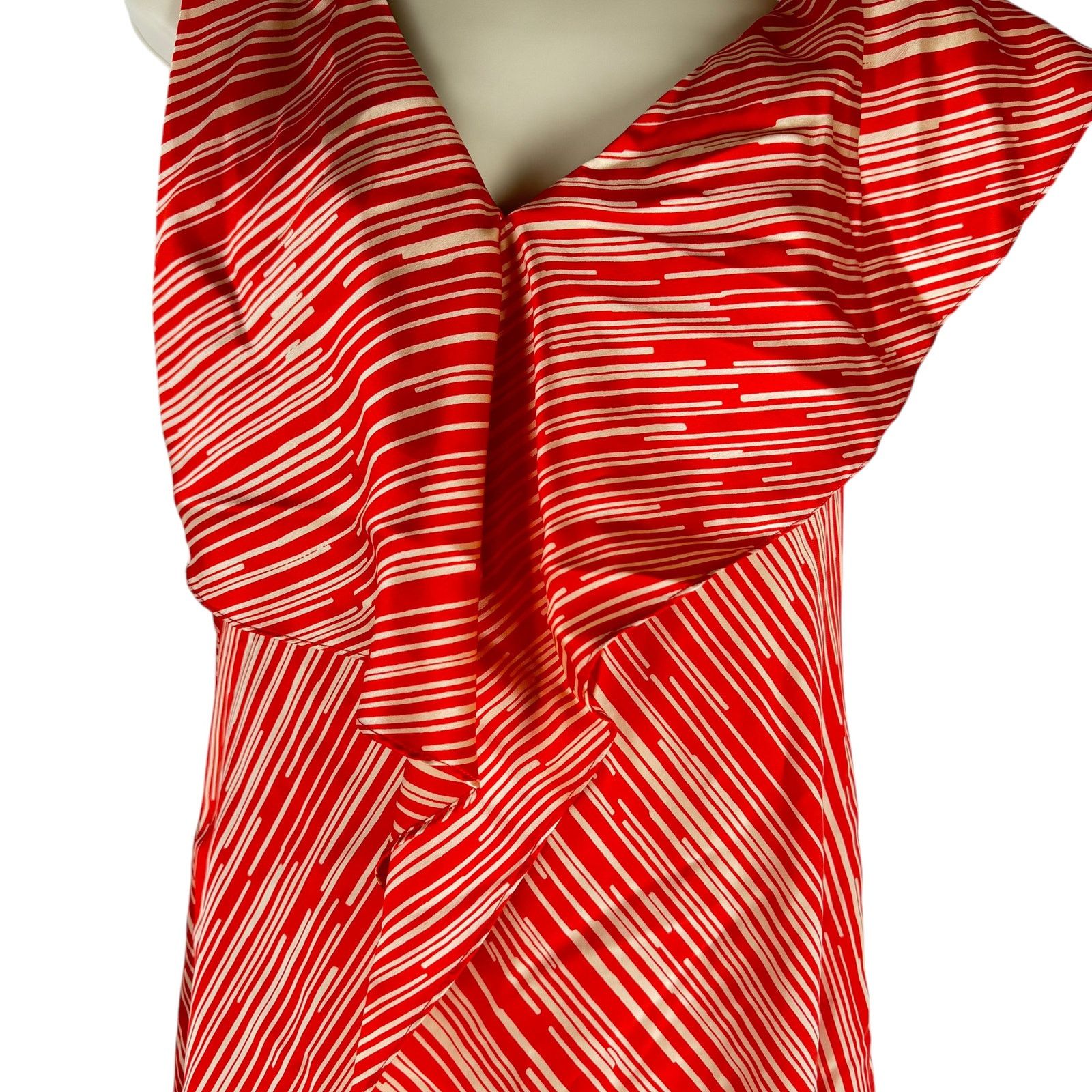 Diane von Furstenberg NEW Diane Von Furstenberg silk asym ruffle dress red sz 6 Size M / US 6-8 / IT 42-44 - 5 Thumbnail