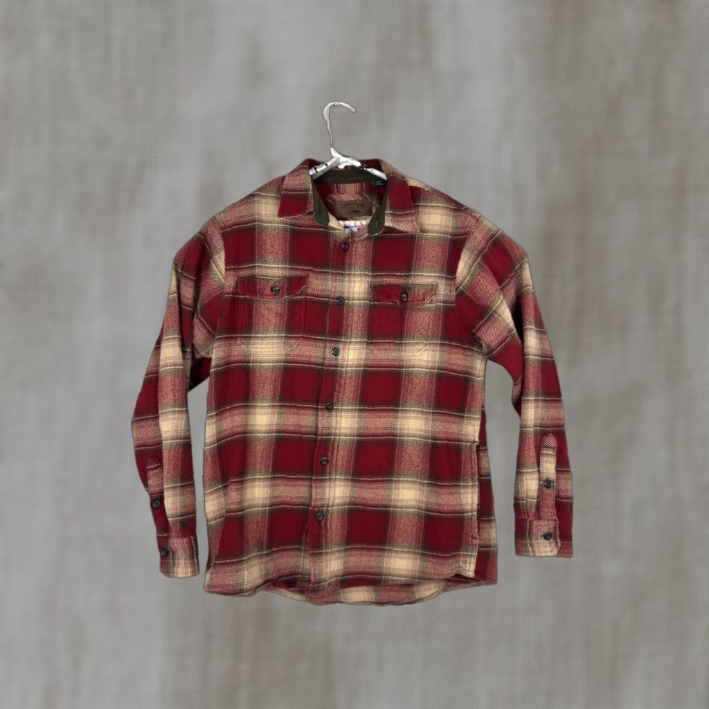 Orvis VINTAGE ORVIS Flannel Shirt Jacket Mens M Red Plaid Button Up Cotton Shacket Size US M / EU 48-50 / 2 - 1 Thumbnail