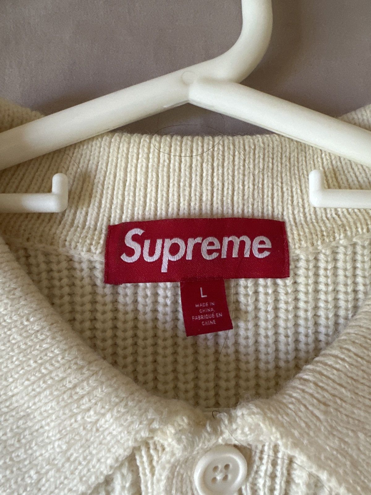 Supreme Supreme Small Box Polo Sweater Cream Large Size US L / EU 52-54 / 3 - 3 Thumbnail