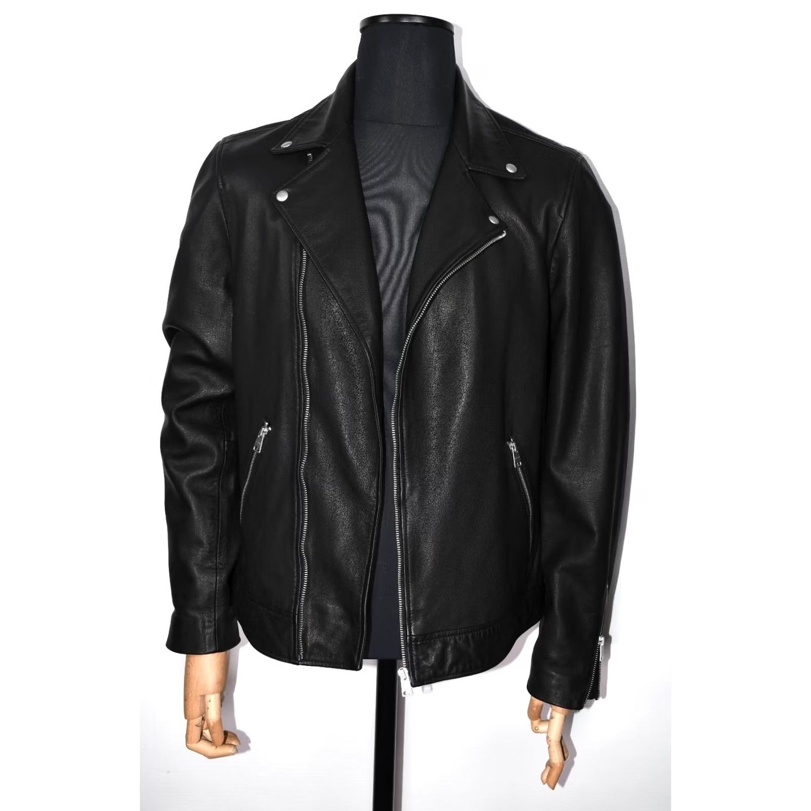 Allsaints AllSaints Tyson Biker Jacket Men's Black M Leather Zip Jacket Motocy Cleather? Size US M / EU 48-50 / 2 - 5 Thumbnail