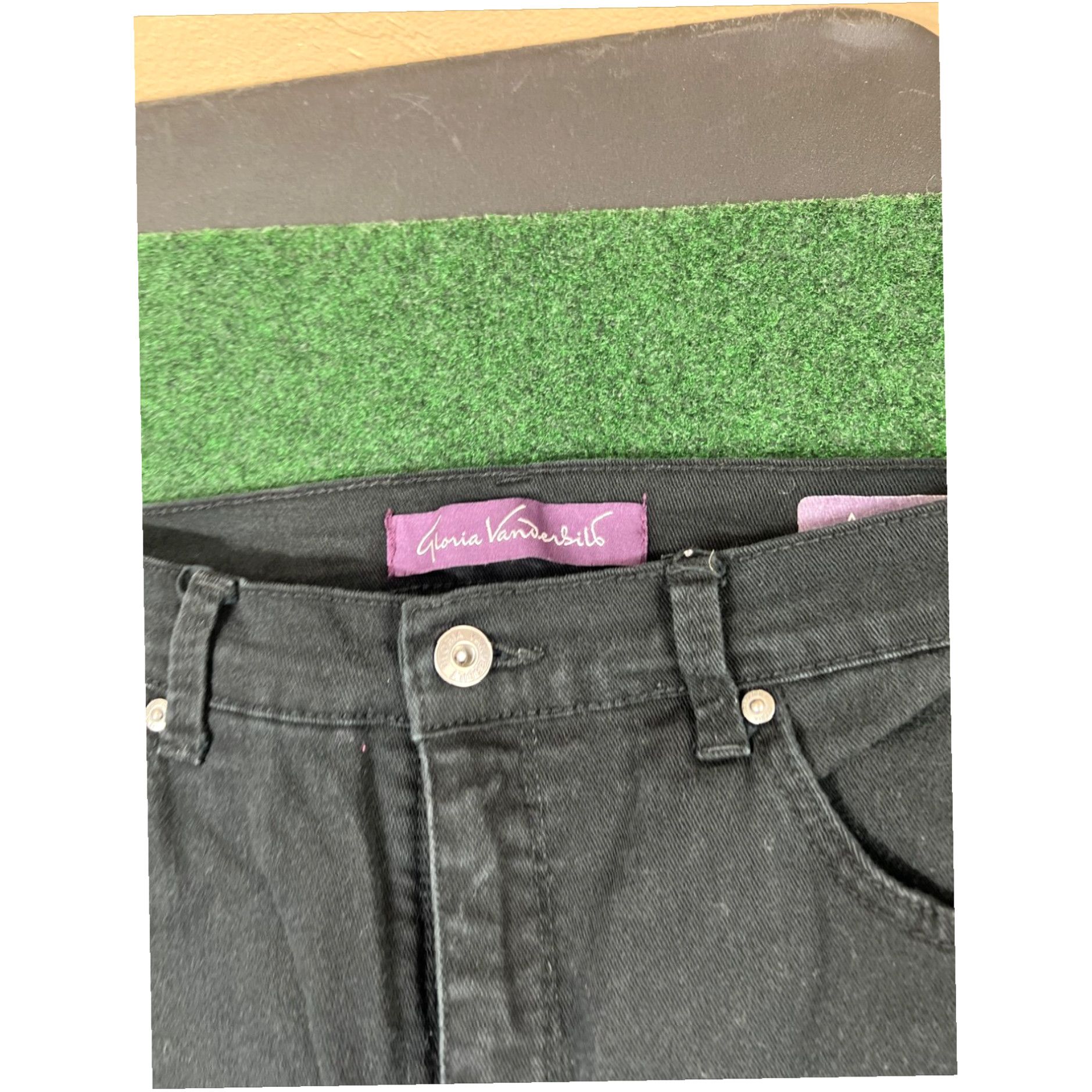 Gloria Vanderbilt Gloria Vanderbilt Womens Pants 10P Petite Black Amanda Dark Wash Hi Rise 29x27 Size 32" / US 10 / IT 46 - 3 Thumbnail