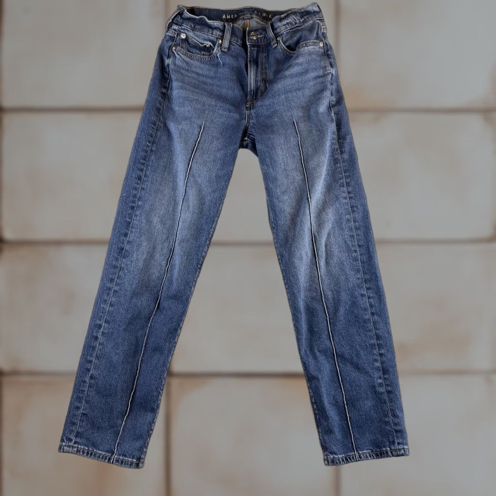 Vintage American Eagle Jeans Womens 4 Regular Light Blue 5-Pocket Zip Super High Rise Ankle Straight Preppy Denim 26x27 Regular Rise Plain No N/A Size 27" / US 4 / IT 40 - 1 Thumbnail