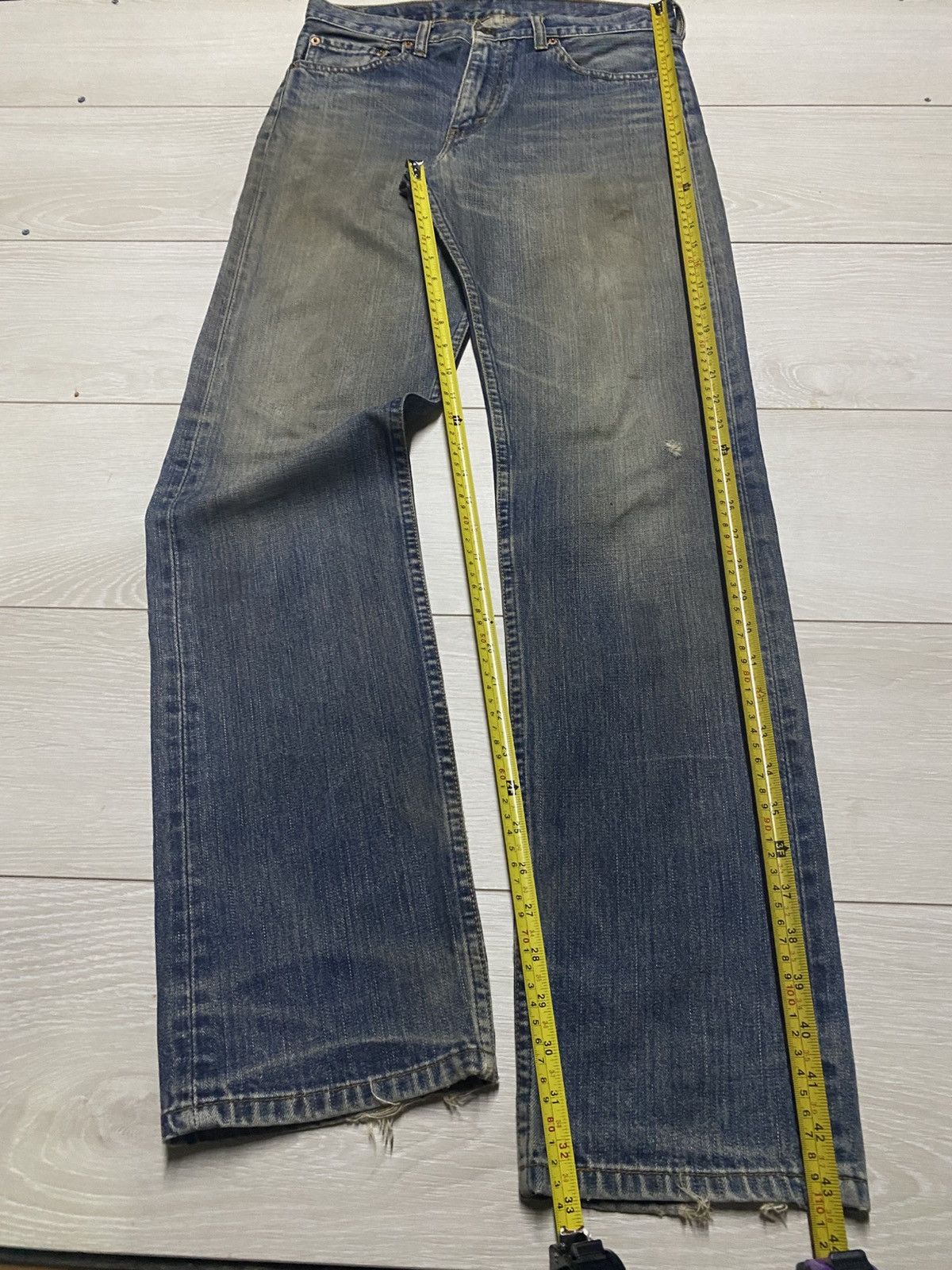 Levi's Vintage Levis 505 Mud Wash Distressed Skinny Jeans Size US 30 / EU 46 - 13 Thumbnail