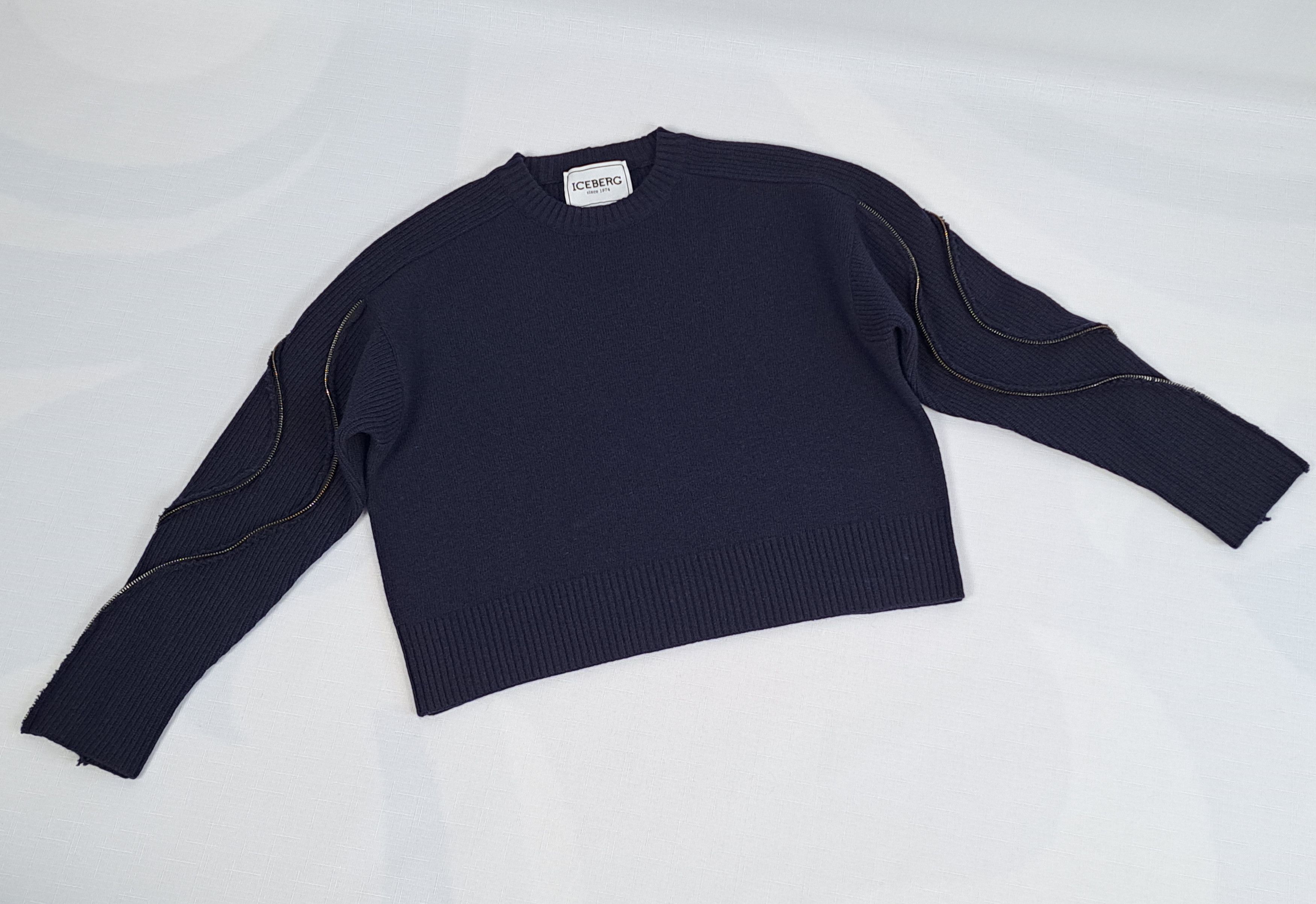 Iceberg ICEBERG decorative zippers on the sleeves wool sweater Size S / US 4 / IT 40 - 8 Thumbnail
