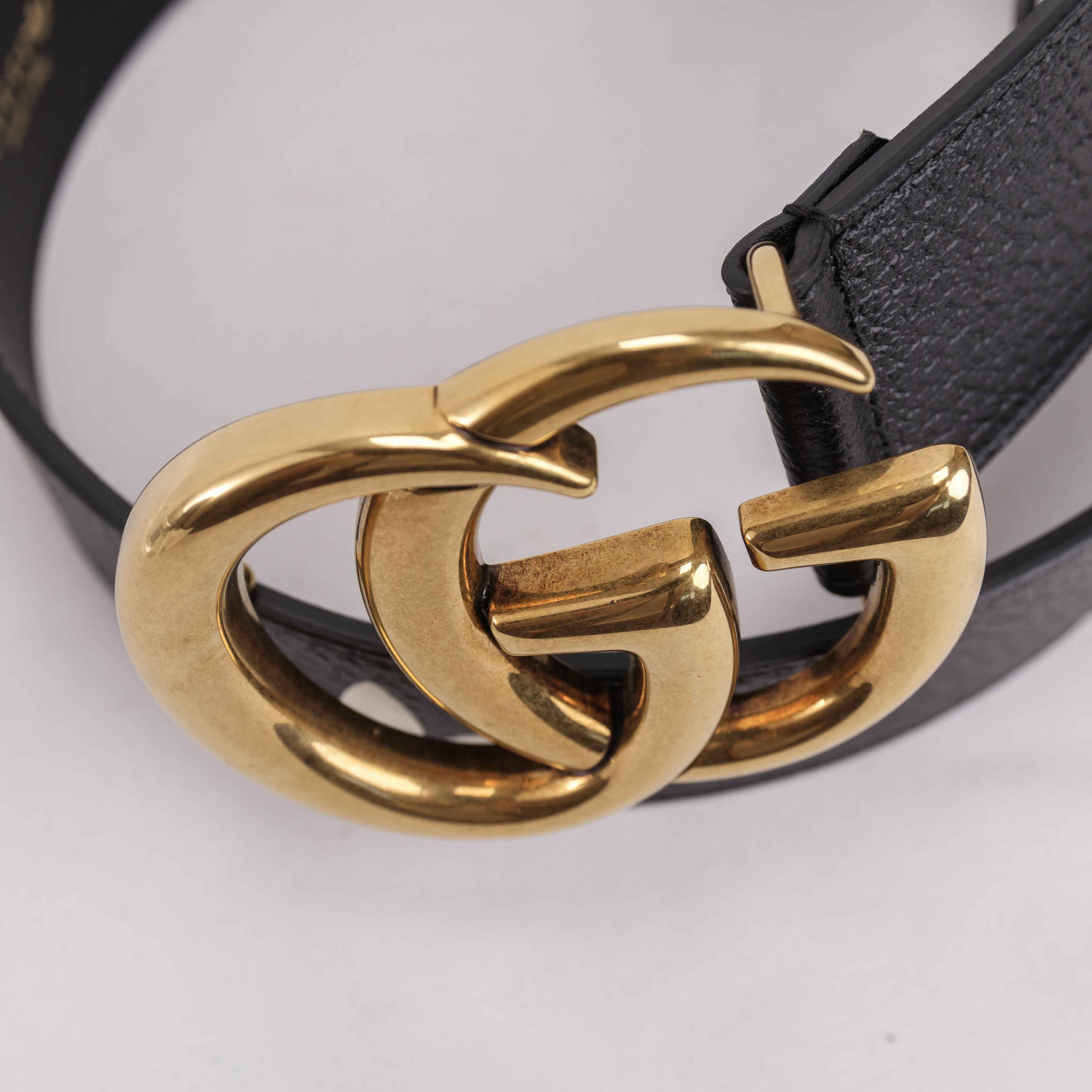Adidas × Gucci Gucci X Adidas Double Interlocking G Leather Belt Size ONE SIZE - 4 Thumbnail
