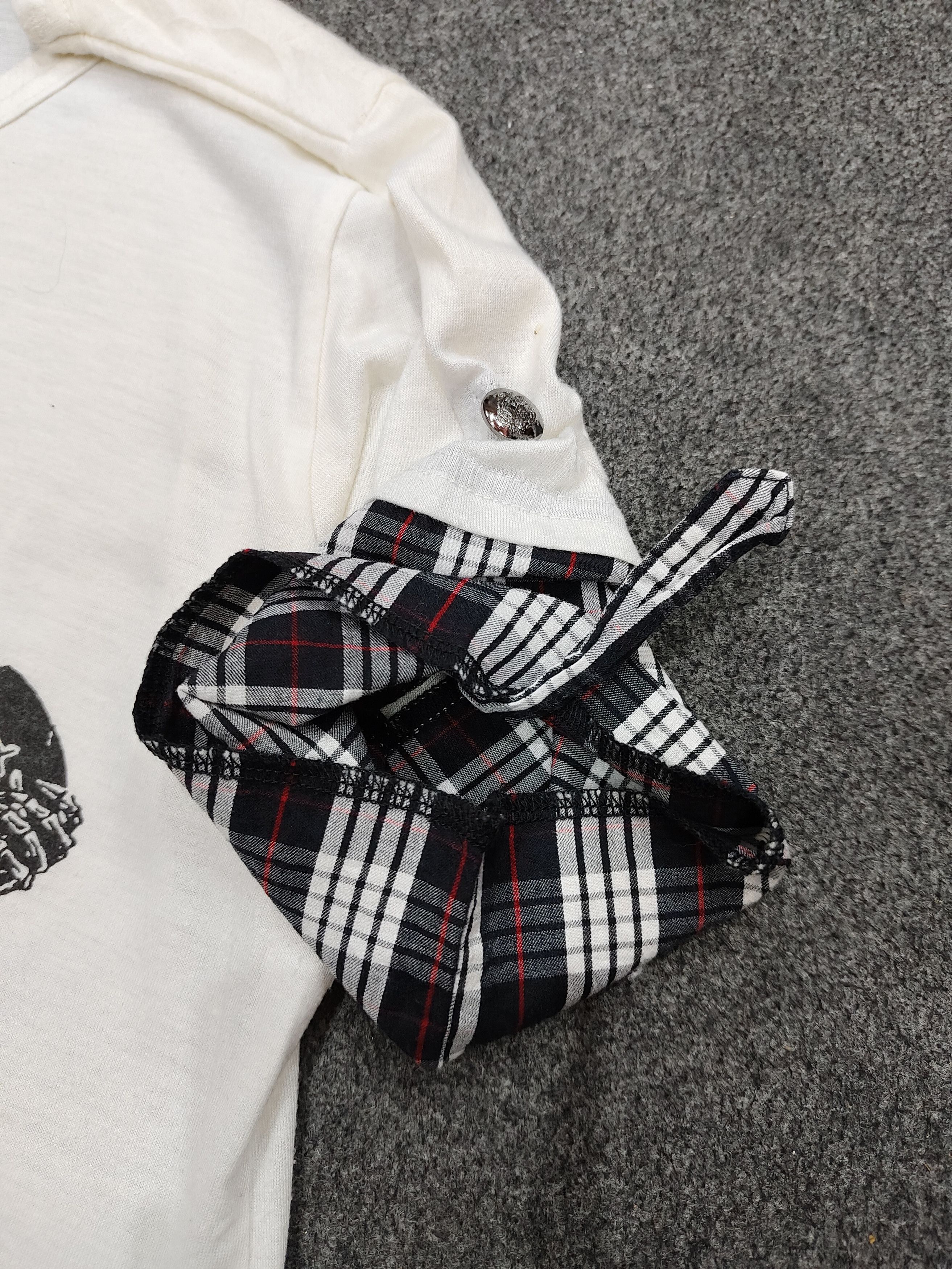Japanese Brand DOPE❤️‍🔥Algonquins🇯🇵 Crown Skull Art Tartan Sleeve Size L / US 10 / IT 46 - 3 Thumbnail
